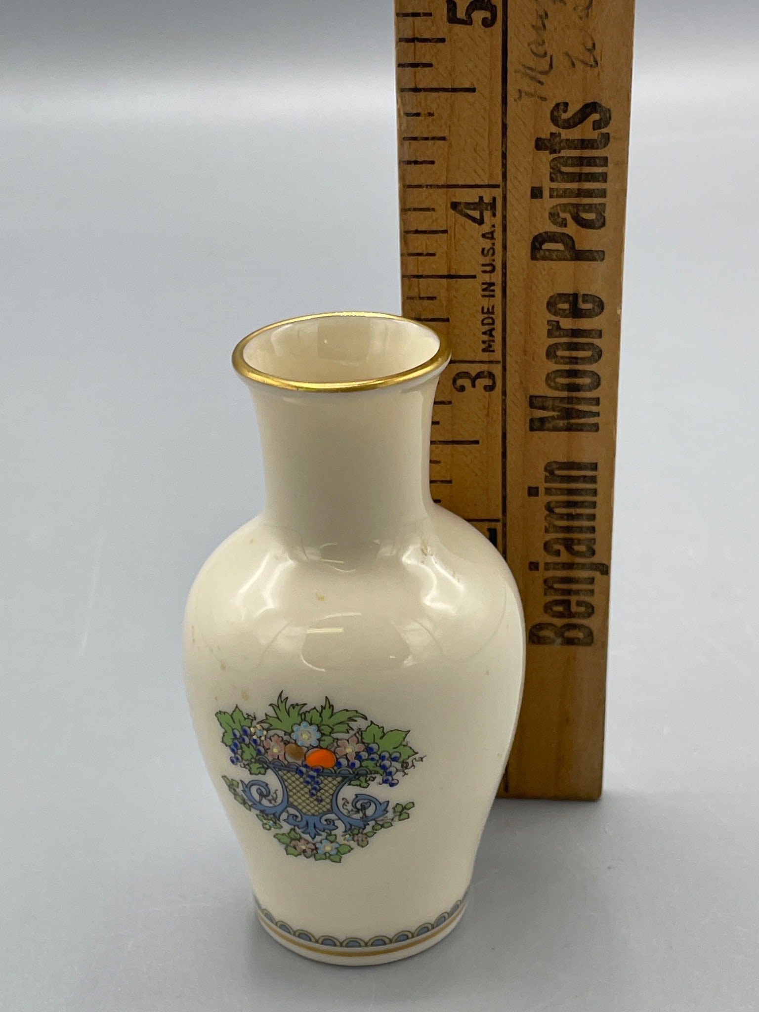 Lenox Autumn Pattern Vase with Gilded Rim, 6 Inches, Made in USA - 6