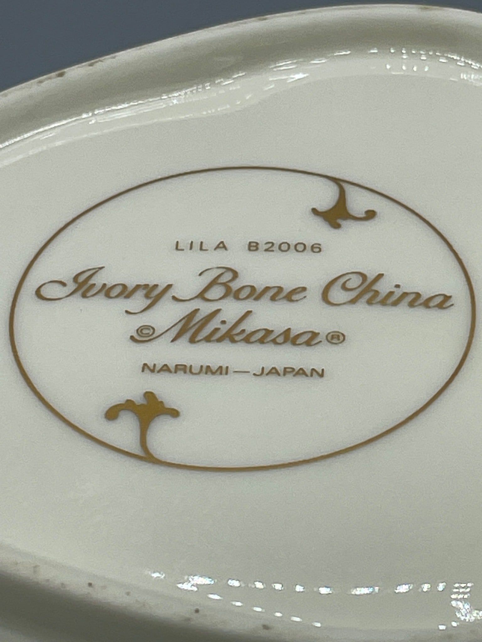 Mikasa Ivory Bone China Bowl, Lila Pattern, Model B2006, Made in Japan - 5