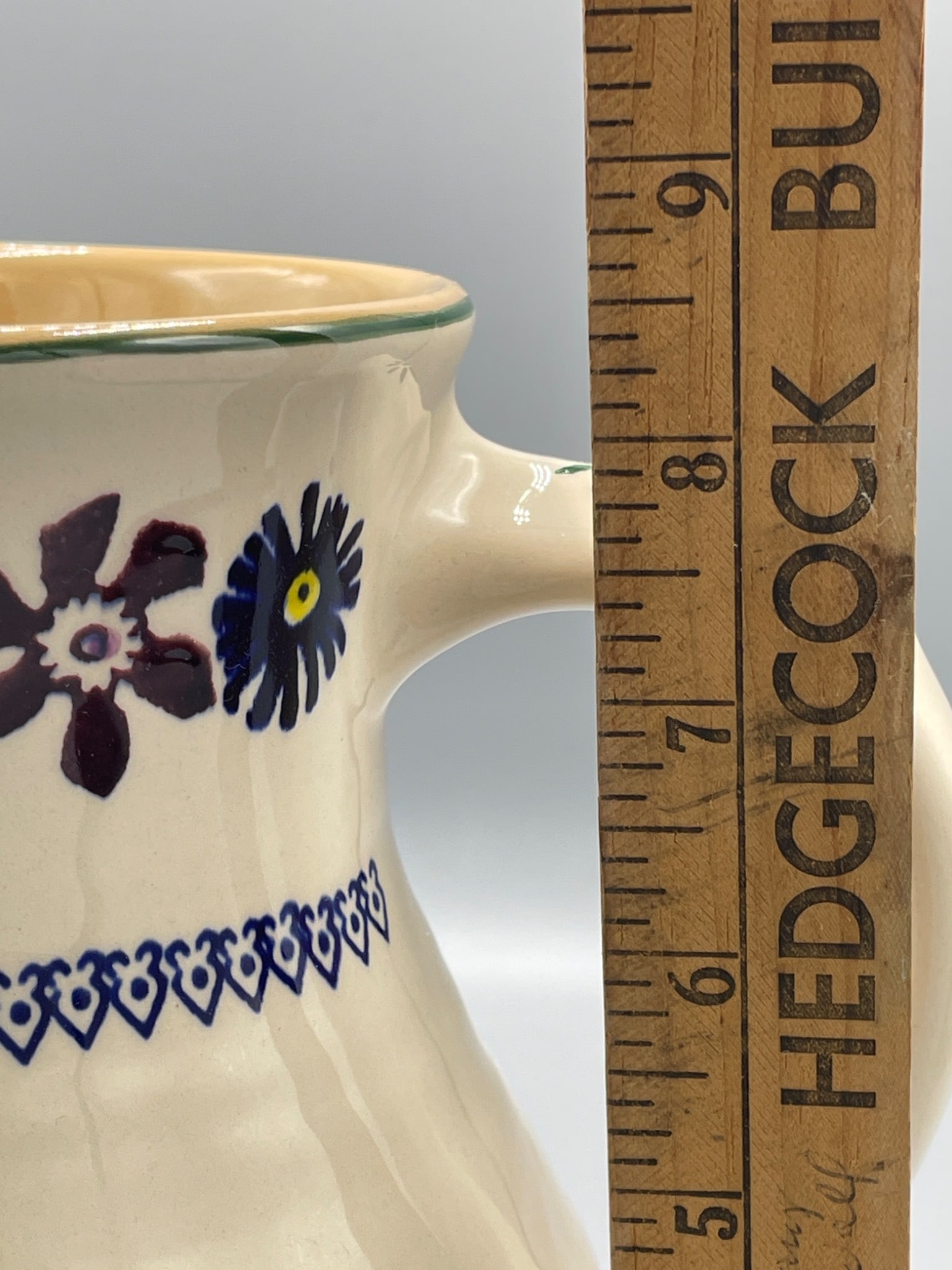 Nicholas Mosse Pottery Irish Handcrafted Jug with Floral Design - 6