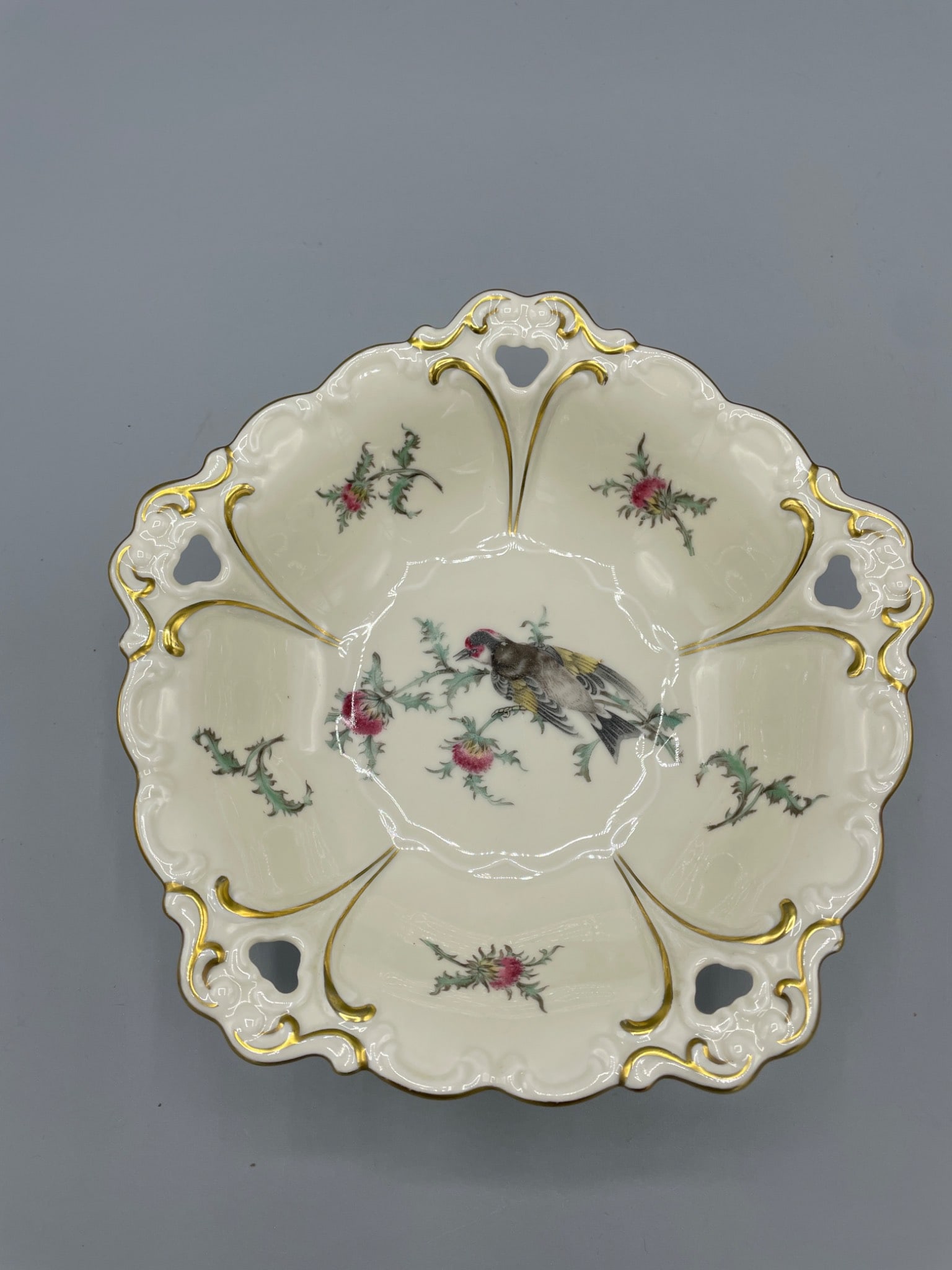 Elbthal Bavaria Porcelain Decorative Bowl, Gold Trim, Model 1463 33 - 2