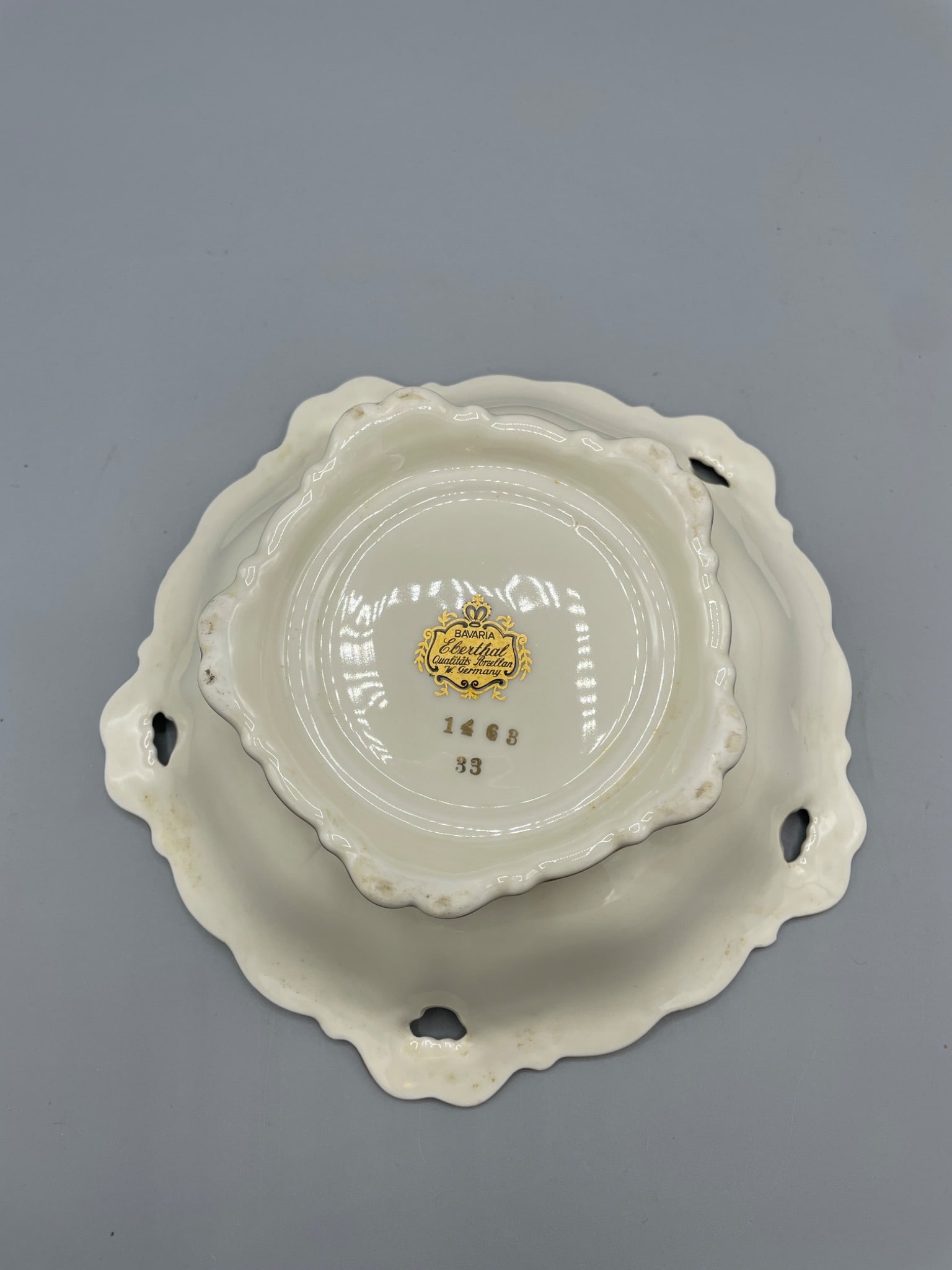 Elbthal Bavaria Porcelain Decorative Bowl, Gold Trim, Model 1463 33 - 3