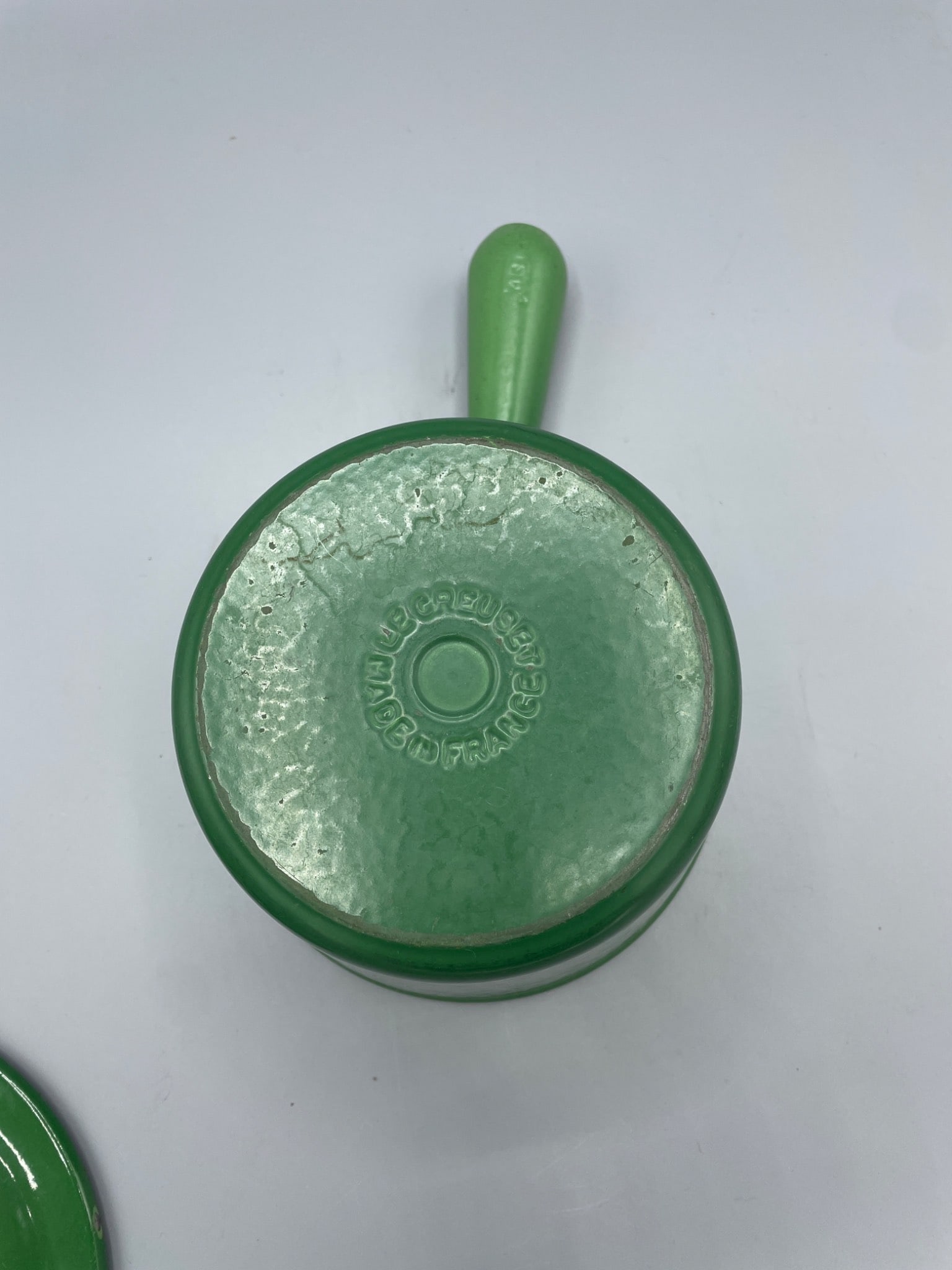 Le Creuset Green Enamel Cast Iron Saucepan with Lid and Wooden Knob - 5