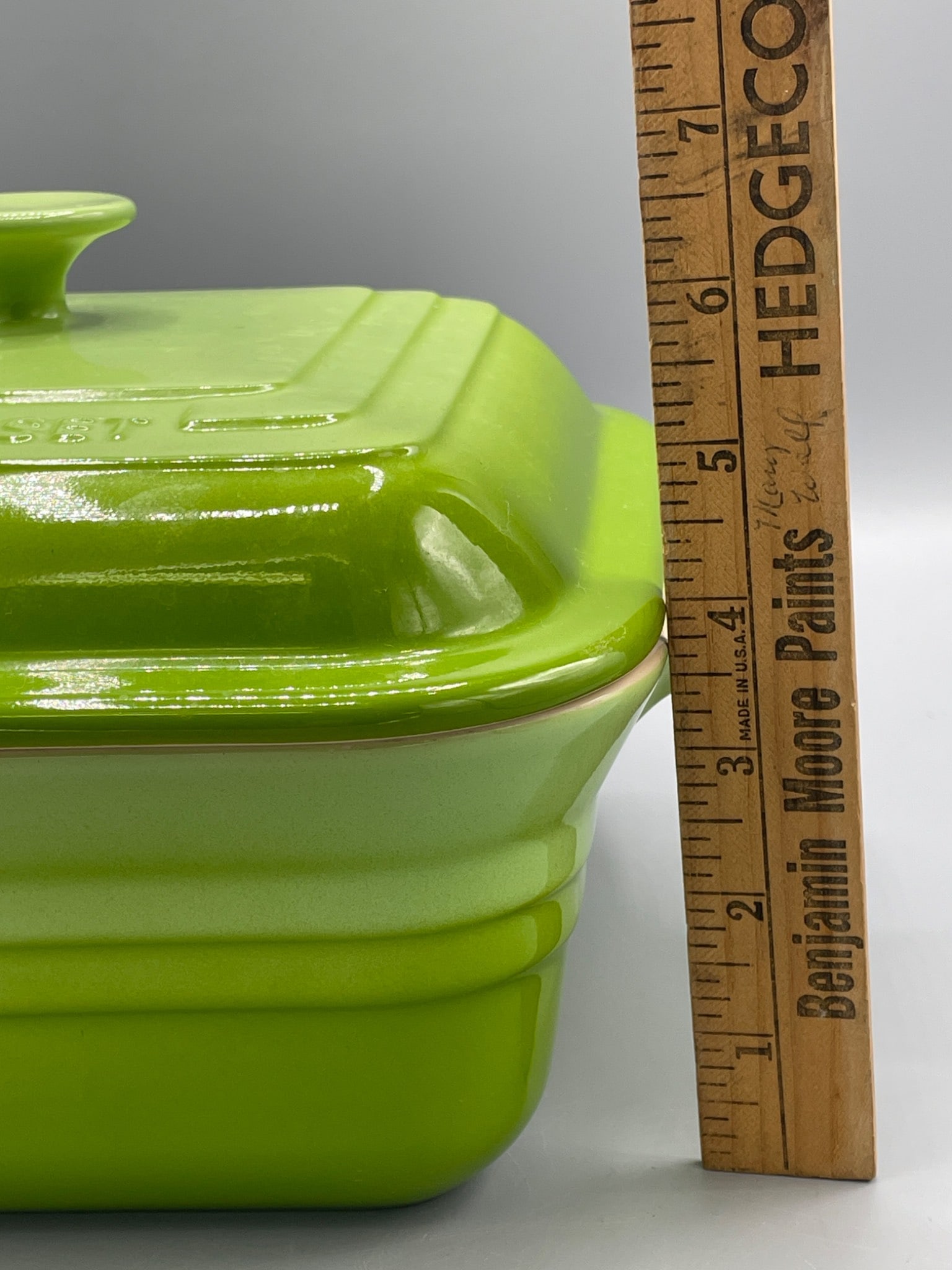 Le Creuset Lime Green Square Stoneware Covered Baker 9x9 Inch - 7