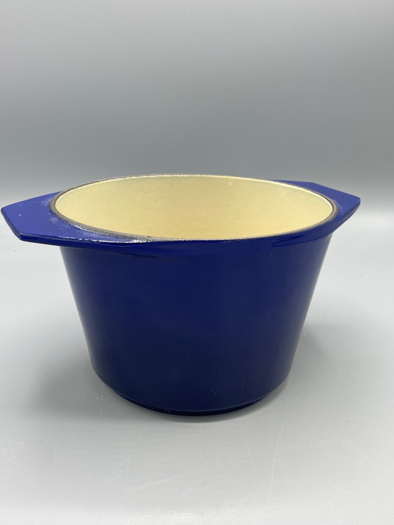 Blue Enameled Cast Iron Cooking Pot with Dual Handles, 6 In. Tall - 2