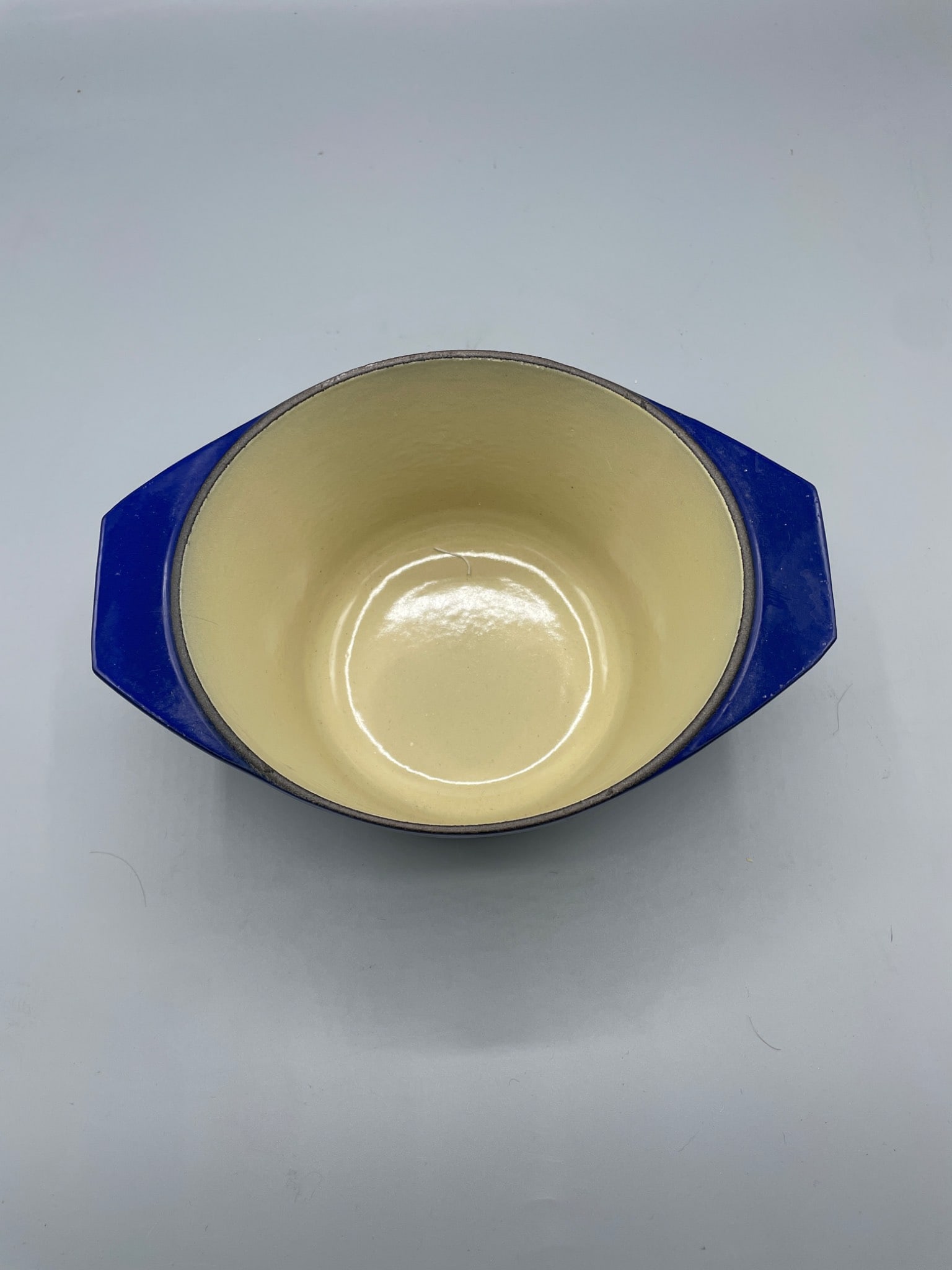 Blue Enameled Cast Iron Cooking Pot with Dual Handles, 6 In. Tall - 3