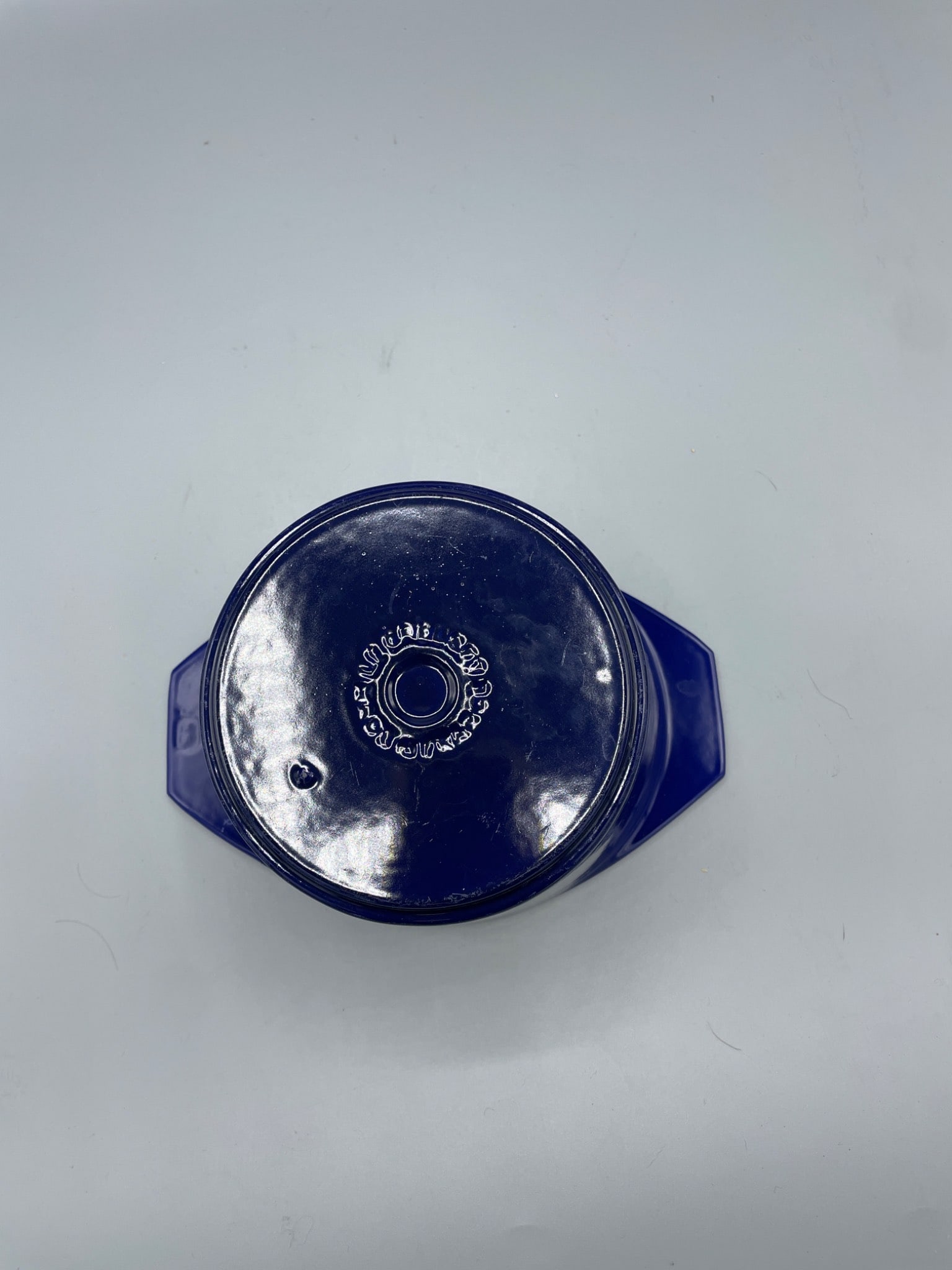 Blue Enameled Cast Iron Cooking Pot with Dual Handles, 6 In. Tall - 4