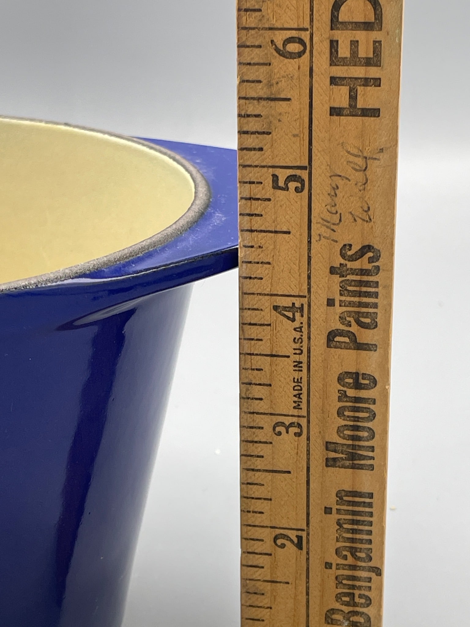 Blue Enameled Cast Iron Cooking Pot with Dual Handles, 6 In. Tall - 6