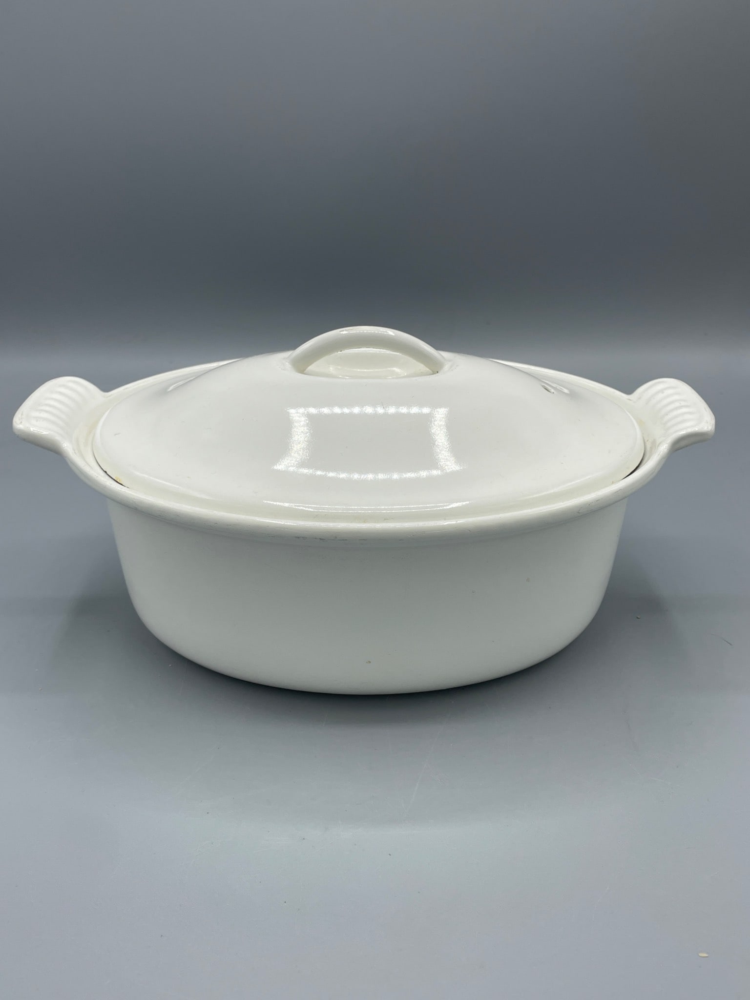 White Ceramic Covered Casserole Dish with Handles, Approx. 3-Quart Capacity (1 of 5)