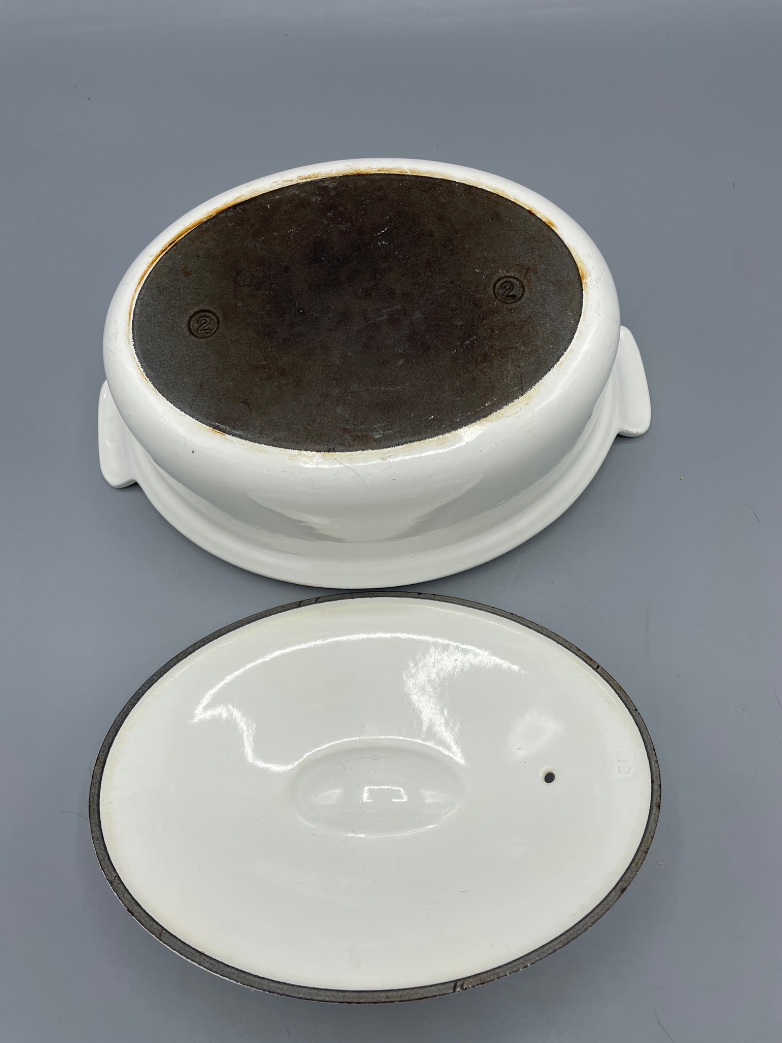 White Ceramic Covered Casserole Dish with Handles, Approx. 3-Quart Capacity - 4