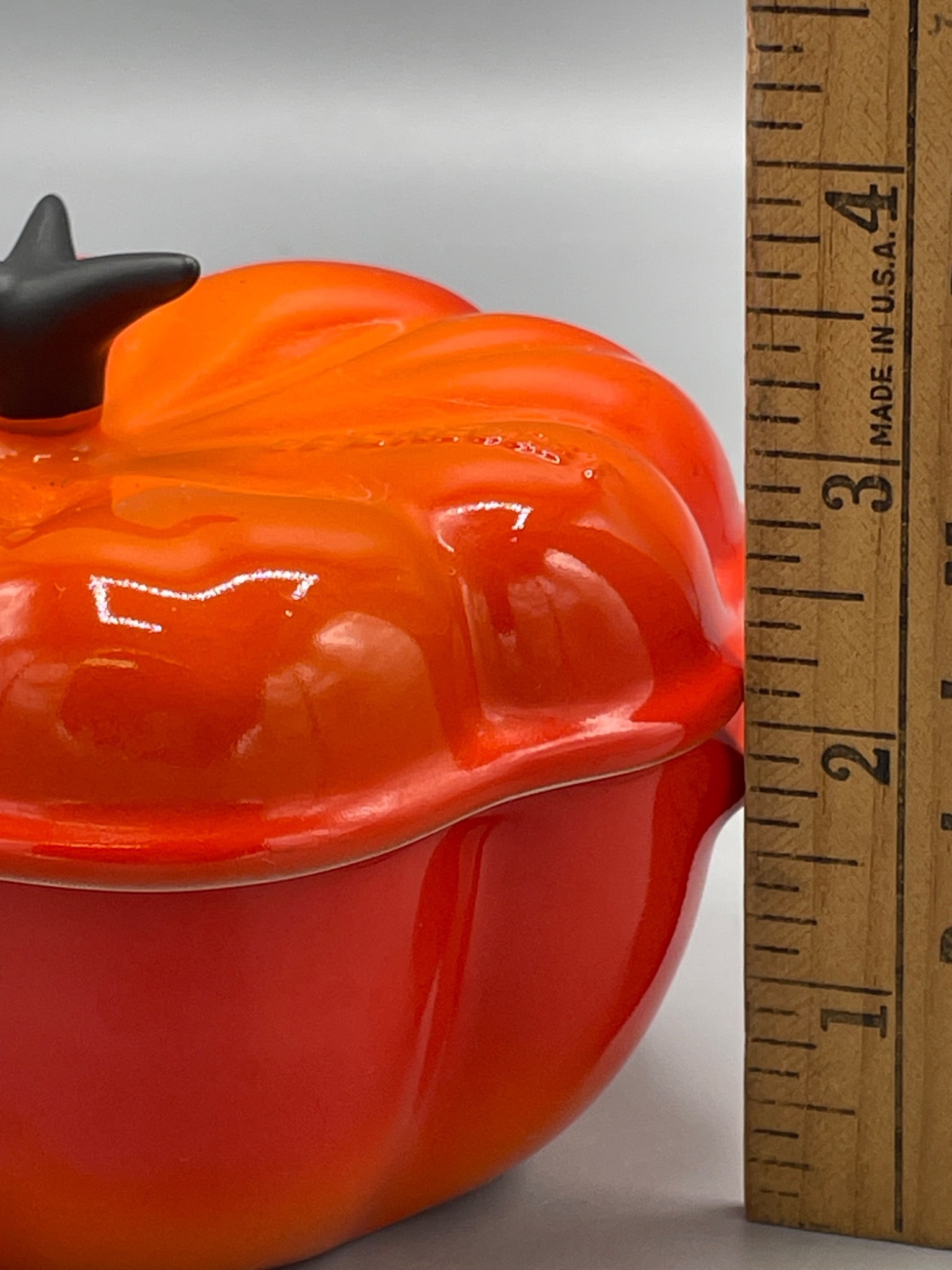Le Creuset Pumpkin-Shaped Cast Iron Casserole Dish, Marked 0105 - 5