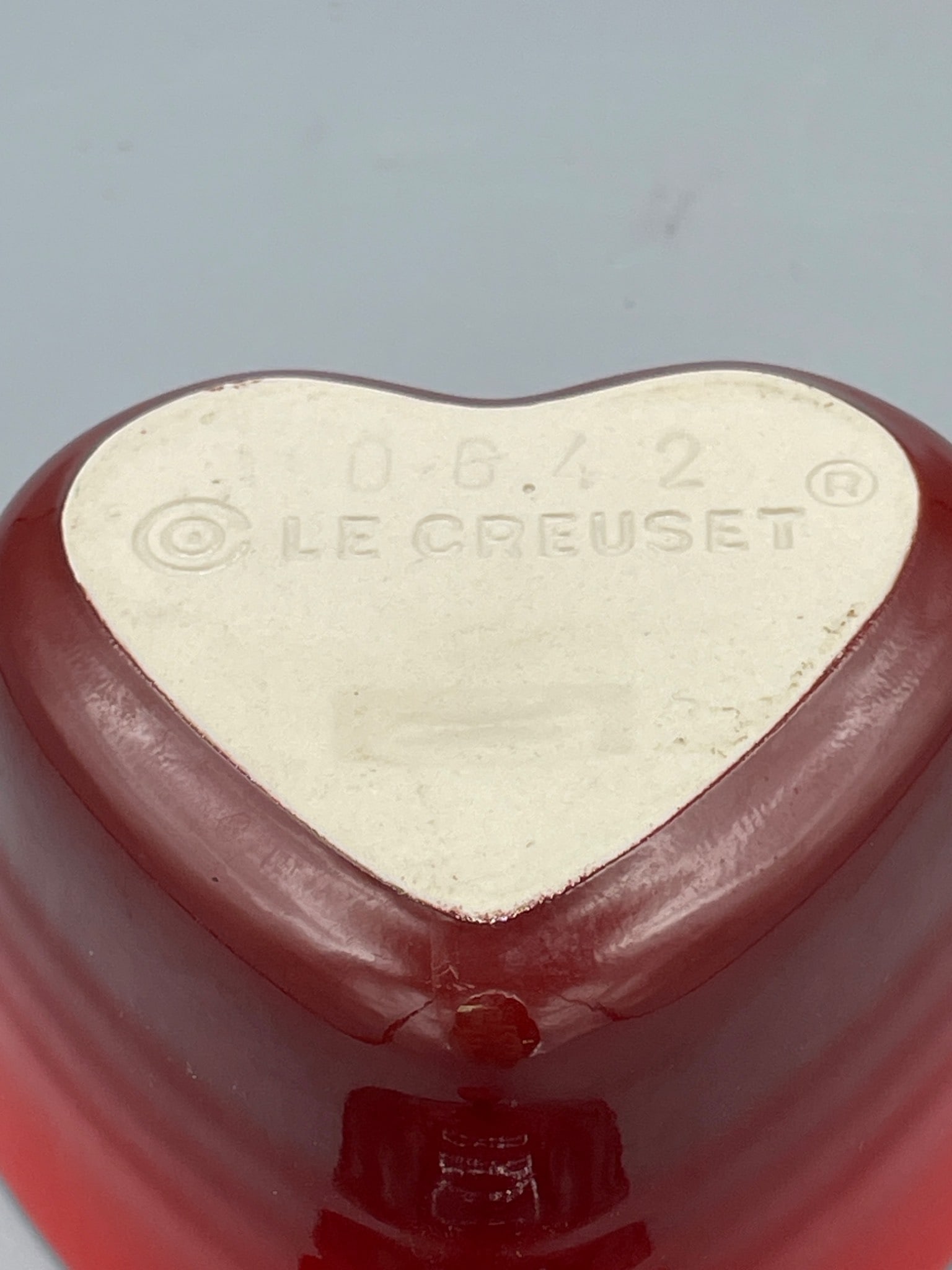 Le Creuset Heart-Shaped Stoneware Casserole Dish with Lid, Marked 0.642 - 4