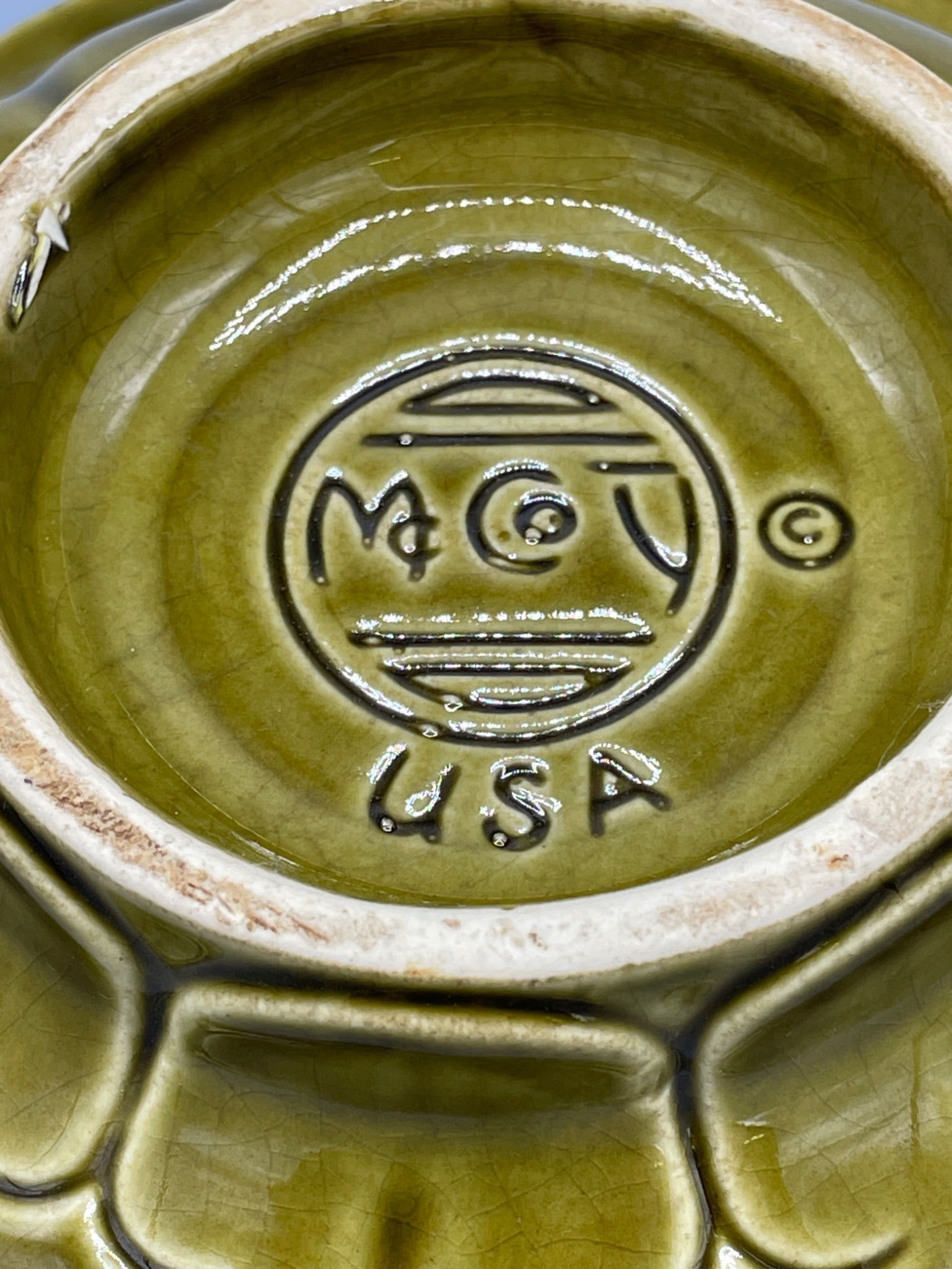 McCoy USA Pottery Yellow Dish with Embossed Details - 4