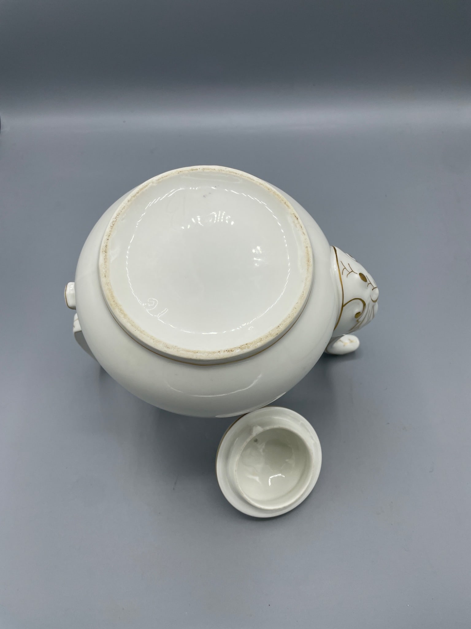 Porcelain Teapot with Floral and Butterfly Design, Approx. 9 Inches Tall - 4