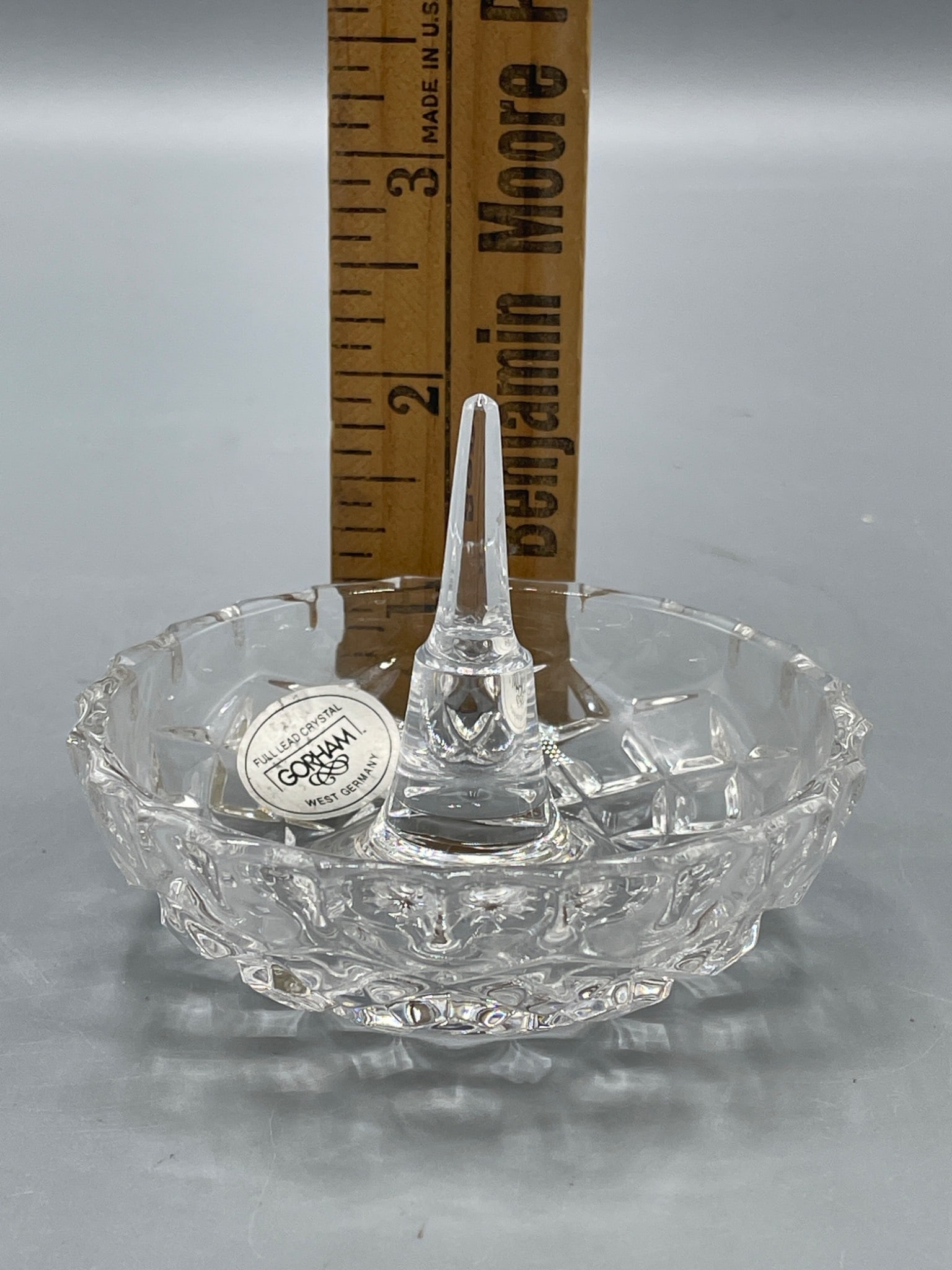 Gorham Full Lead Crystal Ring Holder, Made in West Germany - 5