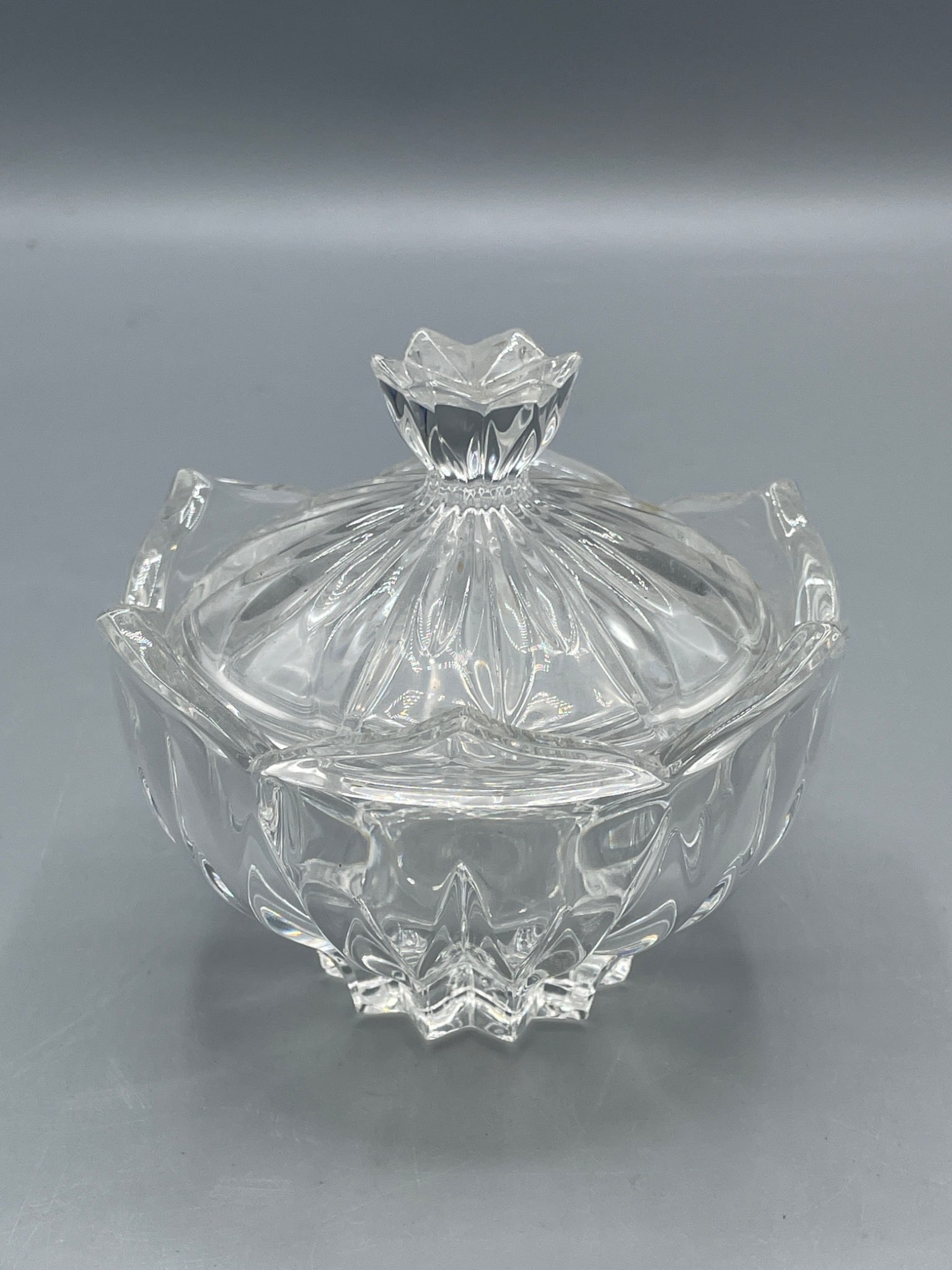 Gorham Full Lead Crystal Lidded Bowl - Germany - 2