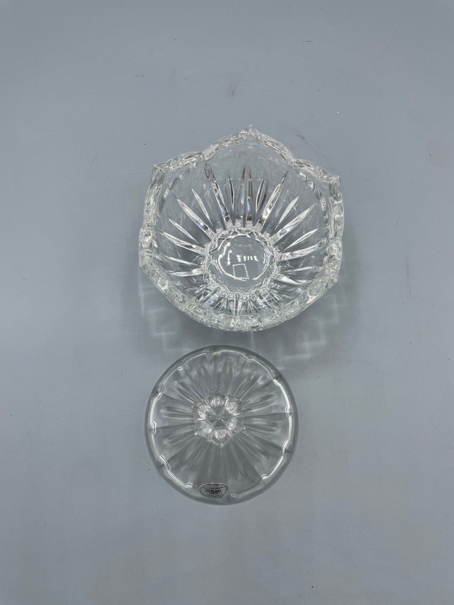 Gorham Full Lead Crystal Lidded Bowl - Germany - 3