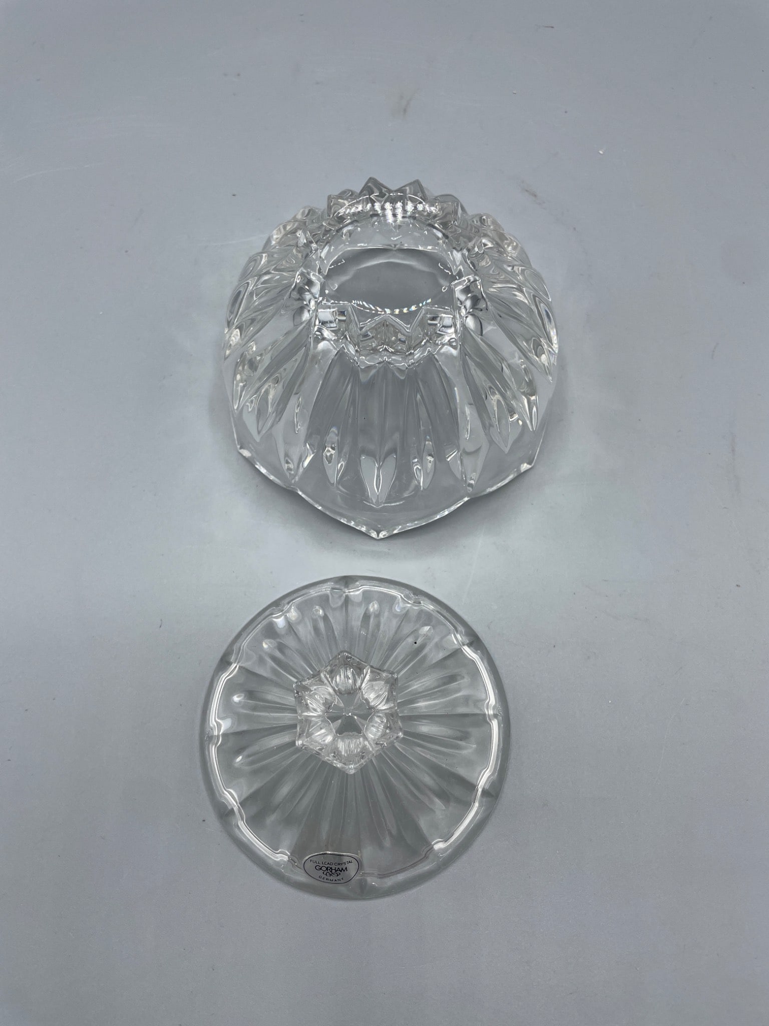 Gorham Full Lead Crystal Lidded Bowl - Germany - 4