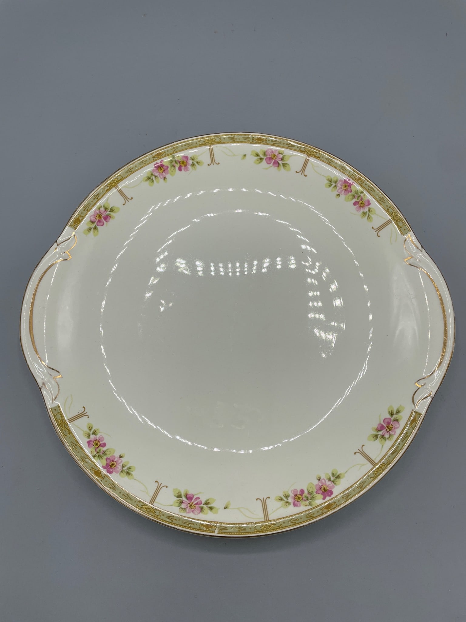 Johnson Bros. England Floral Serving Plate With Gold Trim - 2
