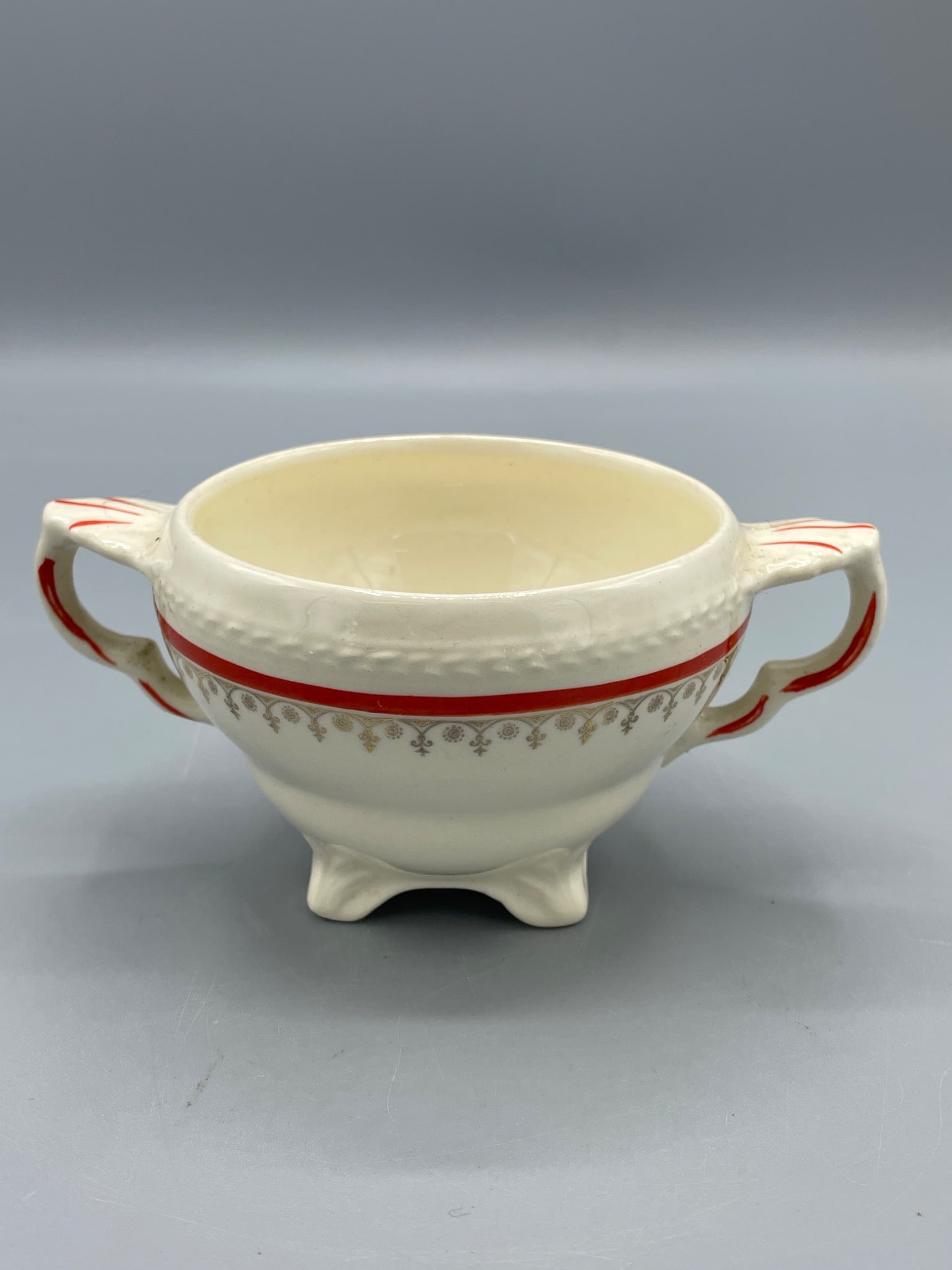 Crown Potteries Co. Double-Handled Footed Bowl, Circa 1947 (1 of 6)