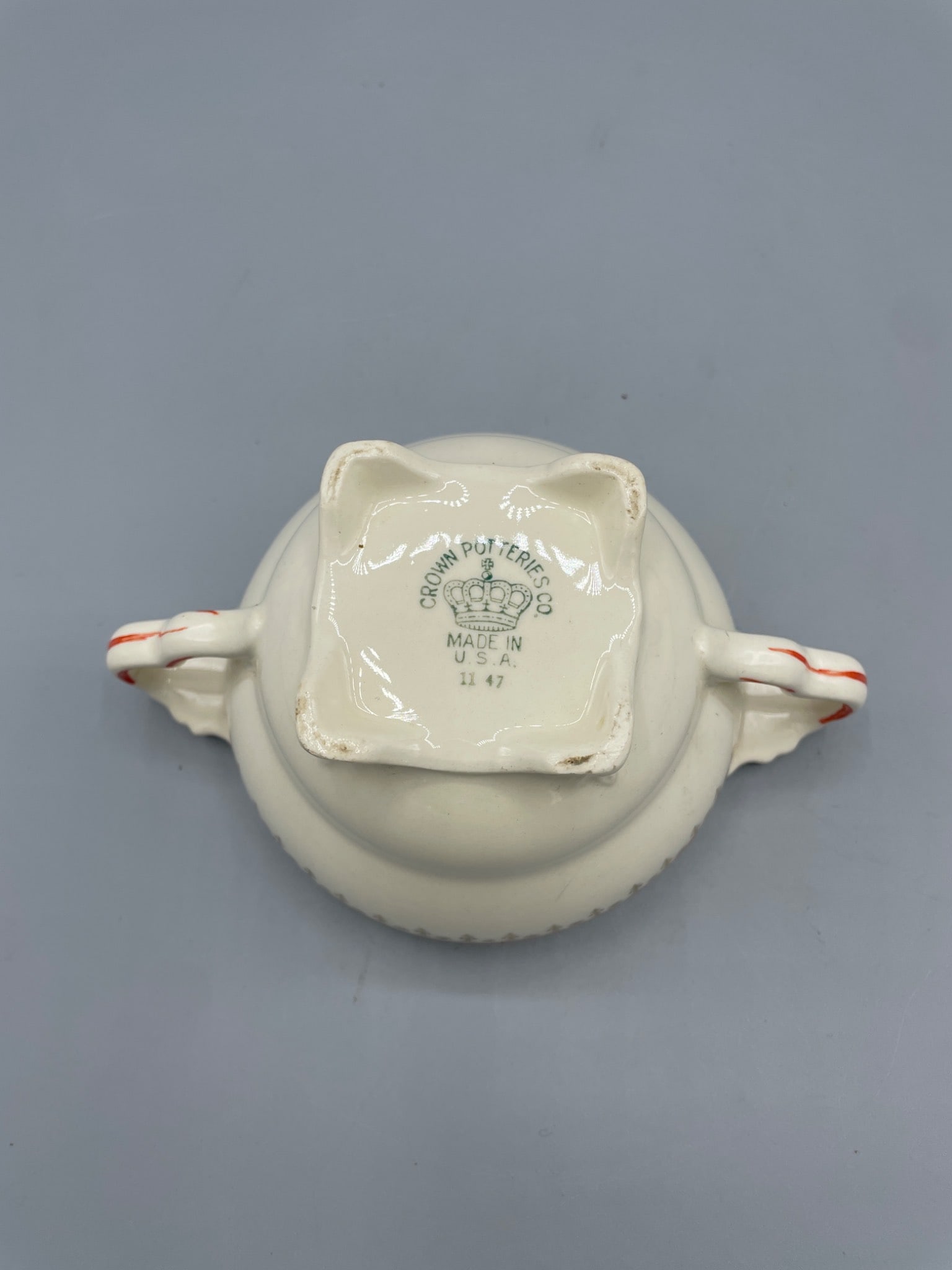 Crown Potteries Co. Double-Handled Footed Bowl, Circa 1947 - 4