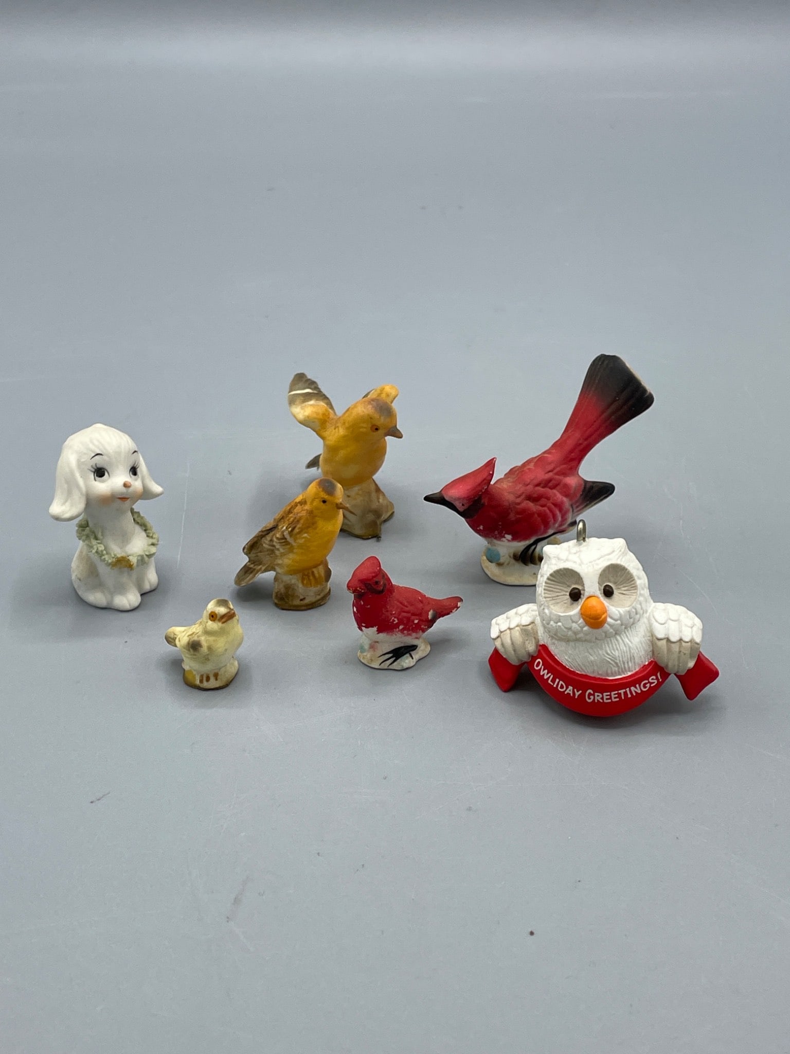 Ceramic Figurines Including Birds and Dog (1 of 5)