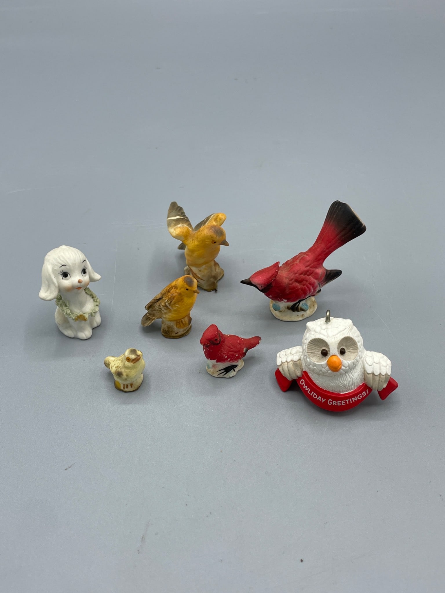 Ceramic Figurines Including Birds and Dog - 2