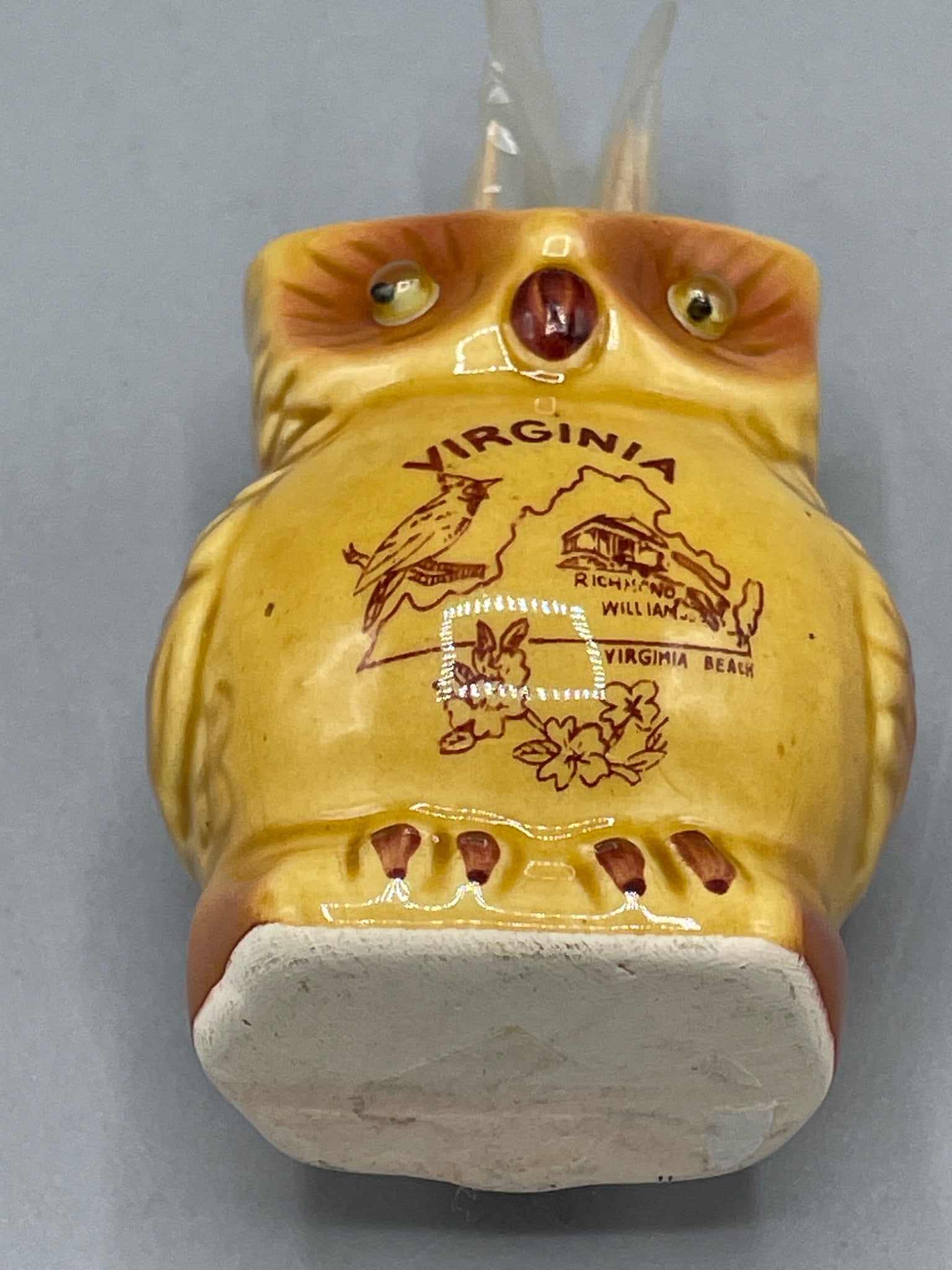 Ceramic Owl Toothpick Holder Featuring Virginia State Landmarks - 3
