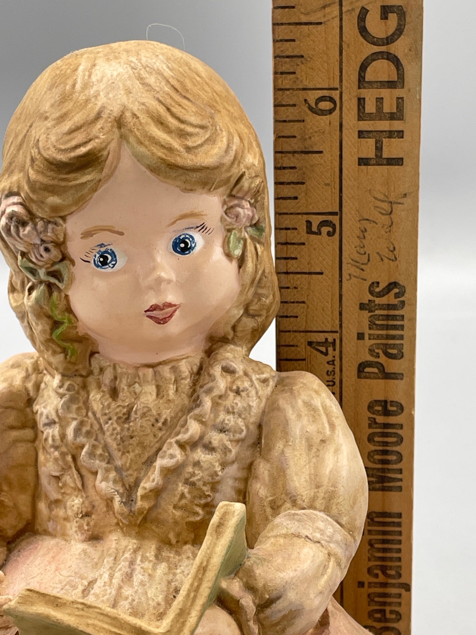 Sculpted Ceramic Figurine of Girl Reading a Book - 5