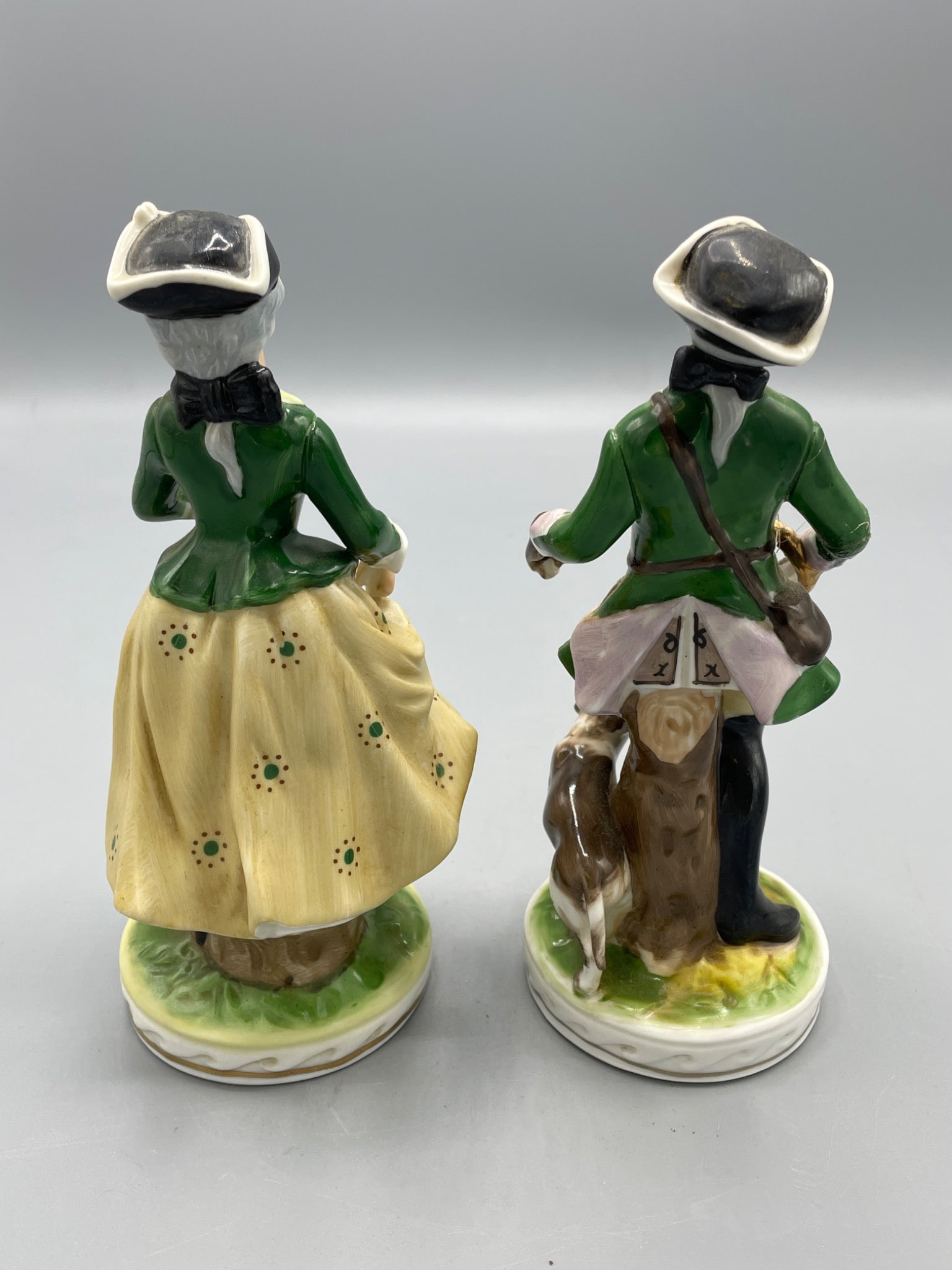 Hand-Painted Porcelain Figurines Depicting 18th-Century Attire - 2