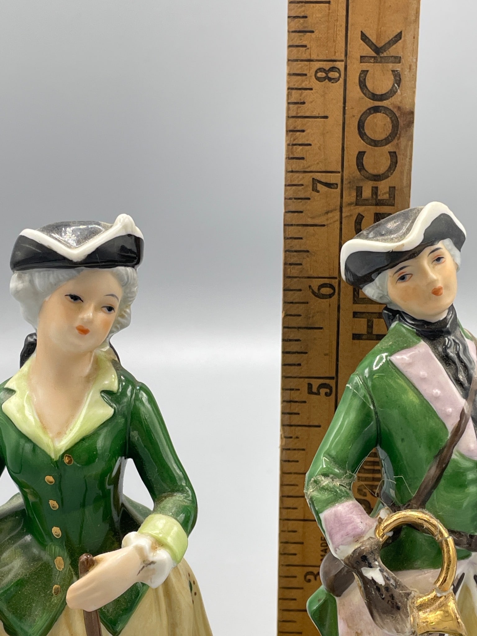 Hand-Painted Porcelain Figurines Depicting 18th-Century Attire - 5