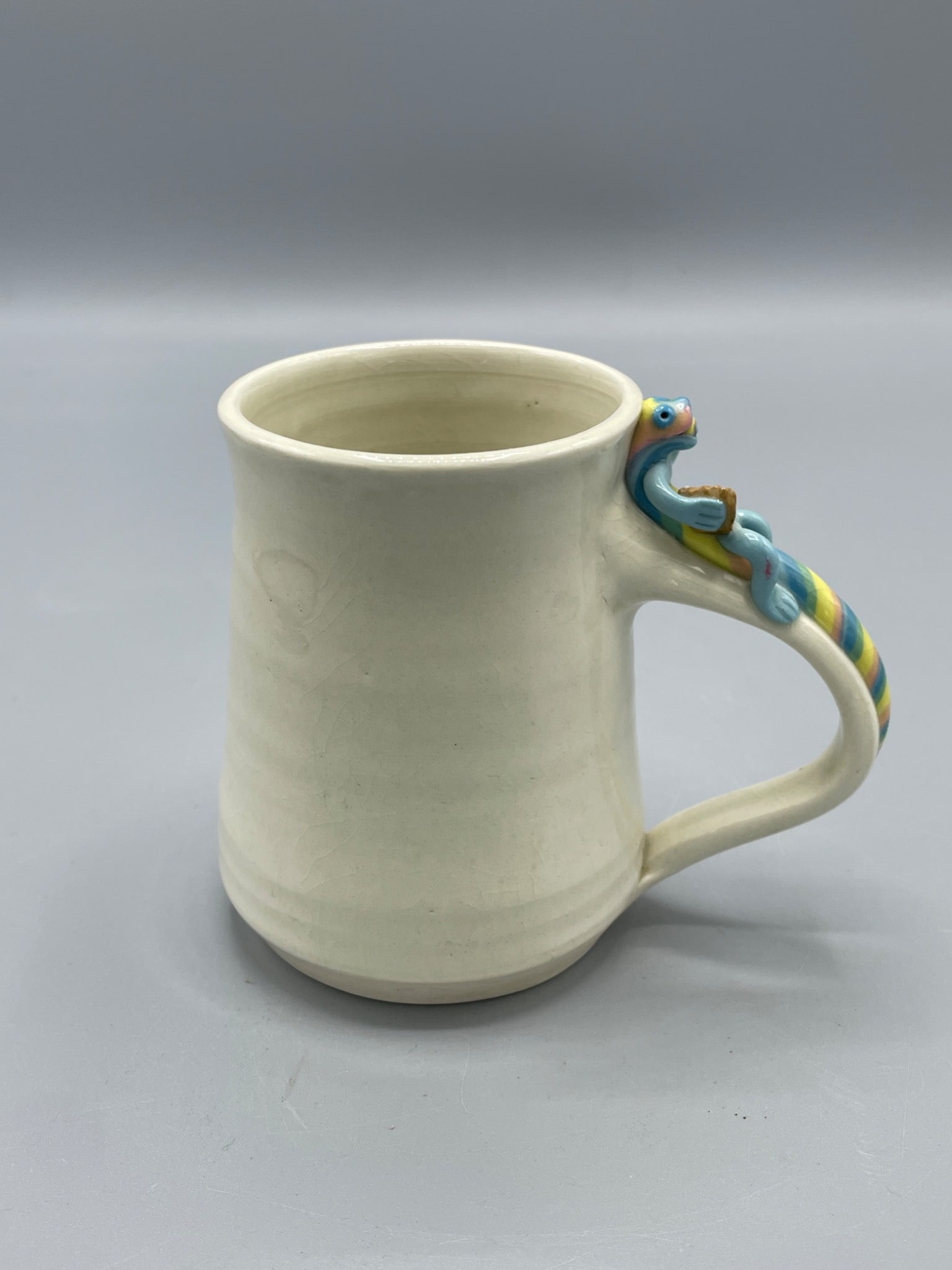 Ceramic Mug With Multicolored Handle Feature and Marked Base (1 of 5)