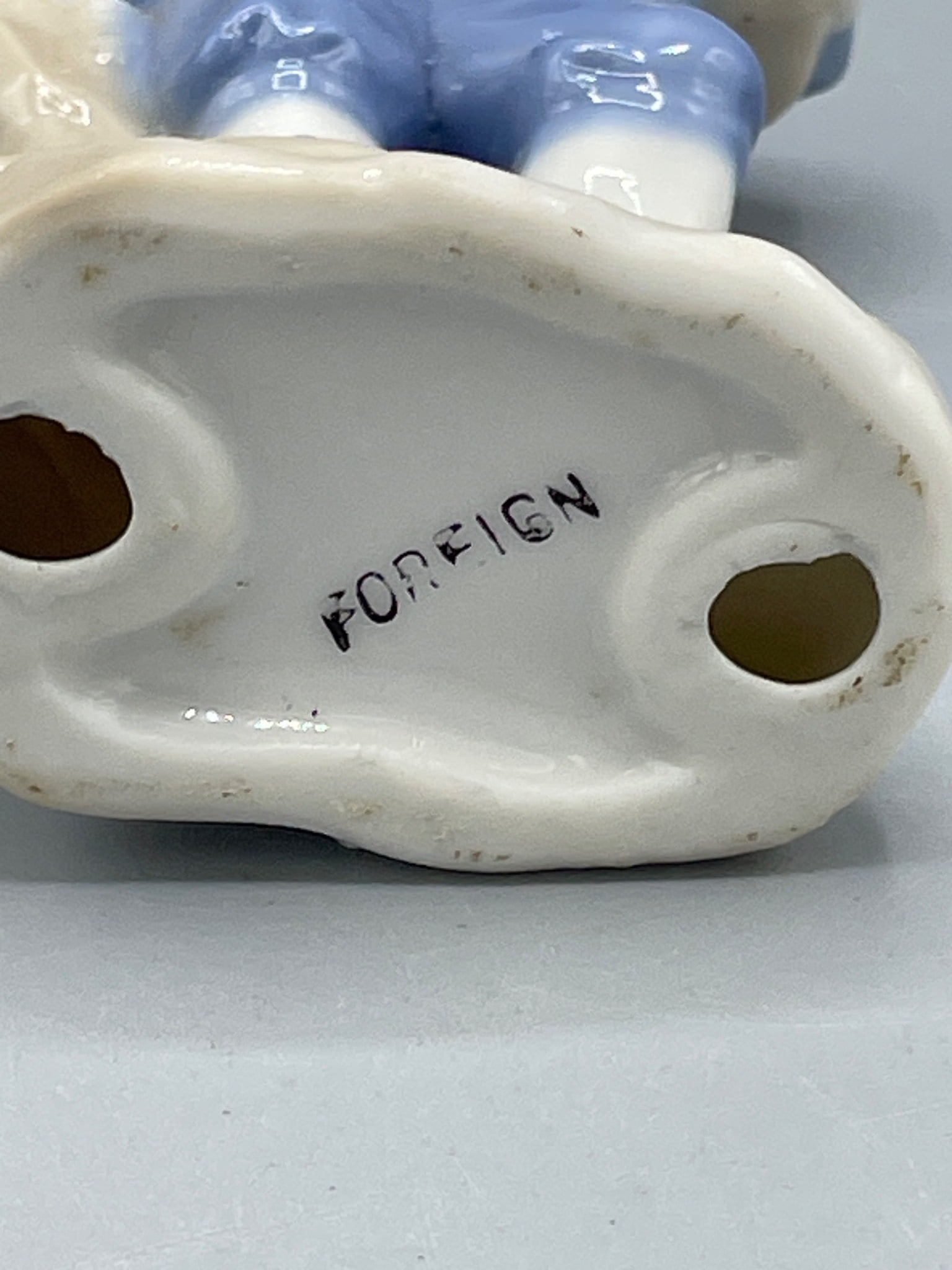 Porcelain Figurine of a Boy with 'FOREIGN' Marking, Approx. 5 Inches - 4