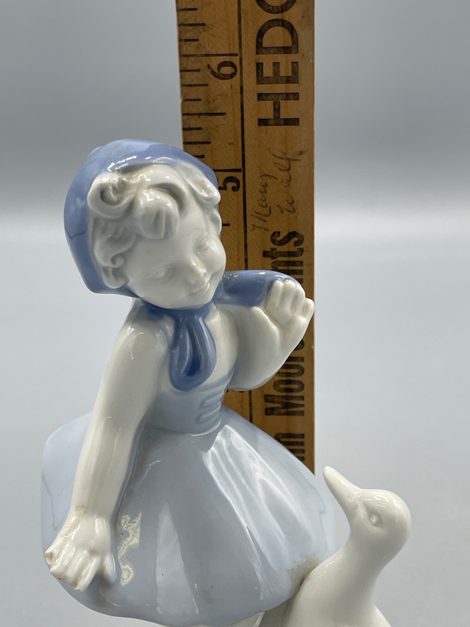 Porcelain Figurine of Girl with Goose, Model G710B, Made in Western Germany - 7