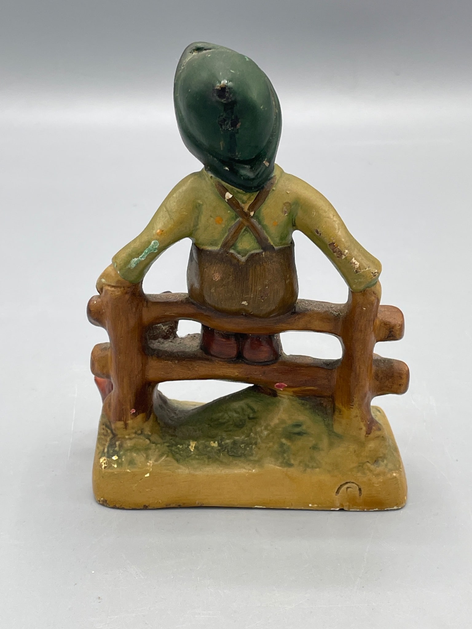Hummel Hand-Painted Figurine Depicting Boy Sitting on Fence - 2