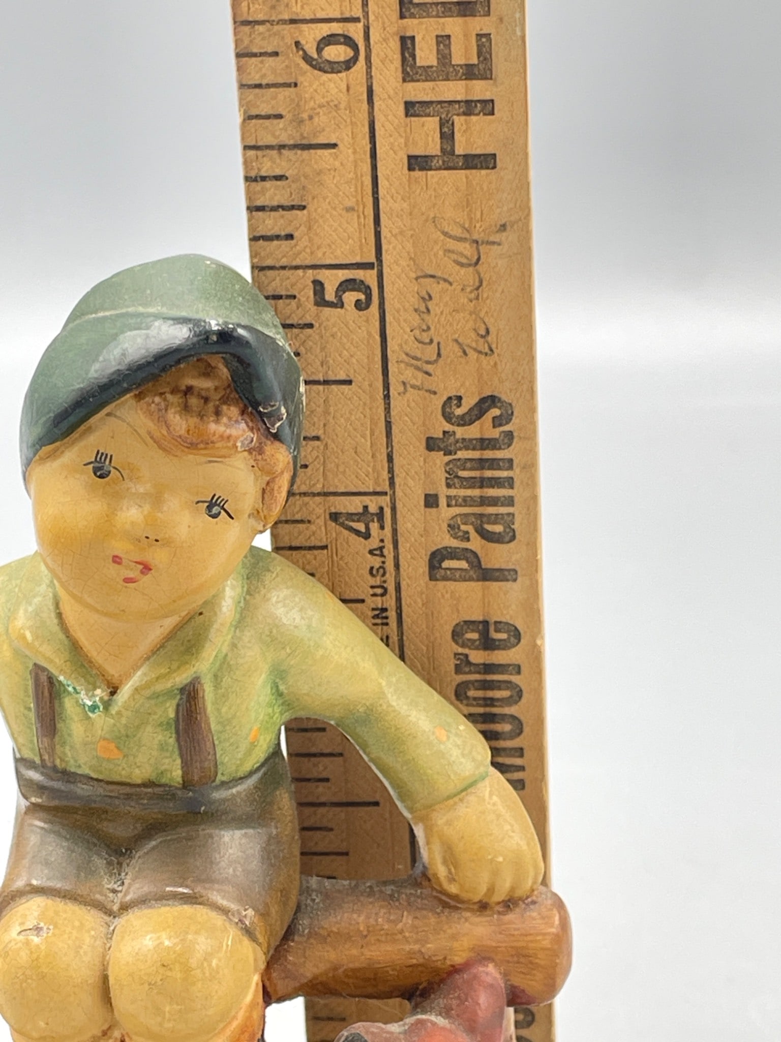 Hummel Hand-Painted Figurine Depicting Boy Sitting on Fence - 5