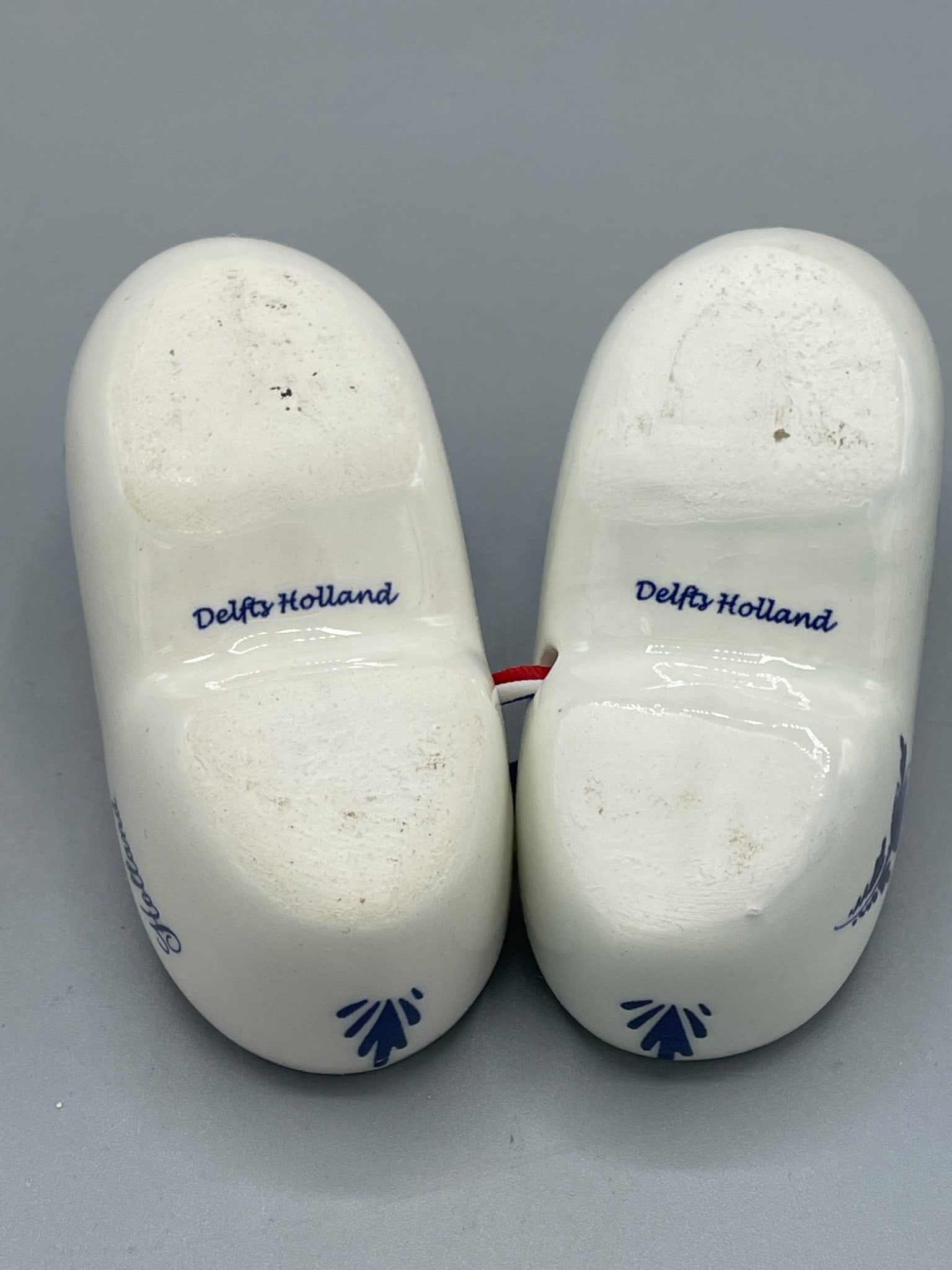 Delft Holland Ceramic Clogs with Traditional Blue Windmill Design - 5