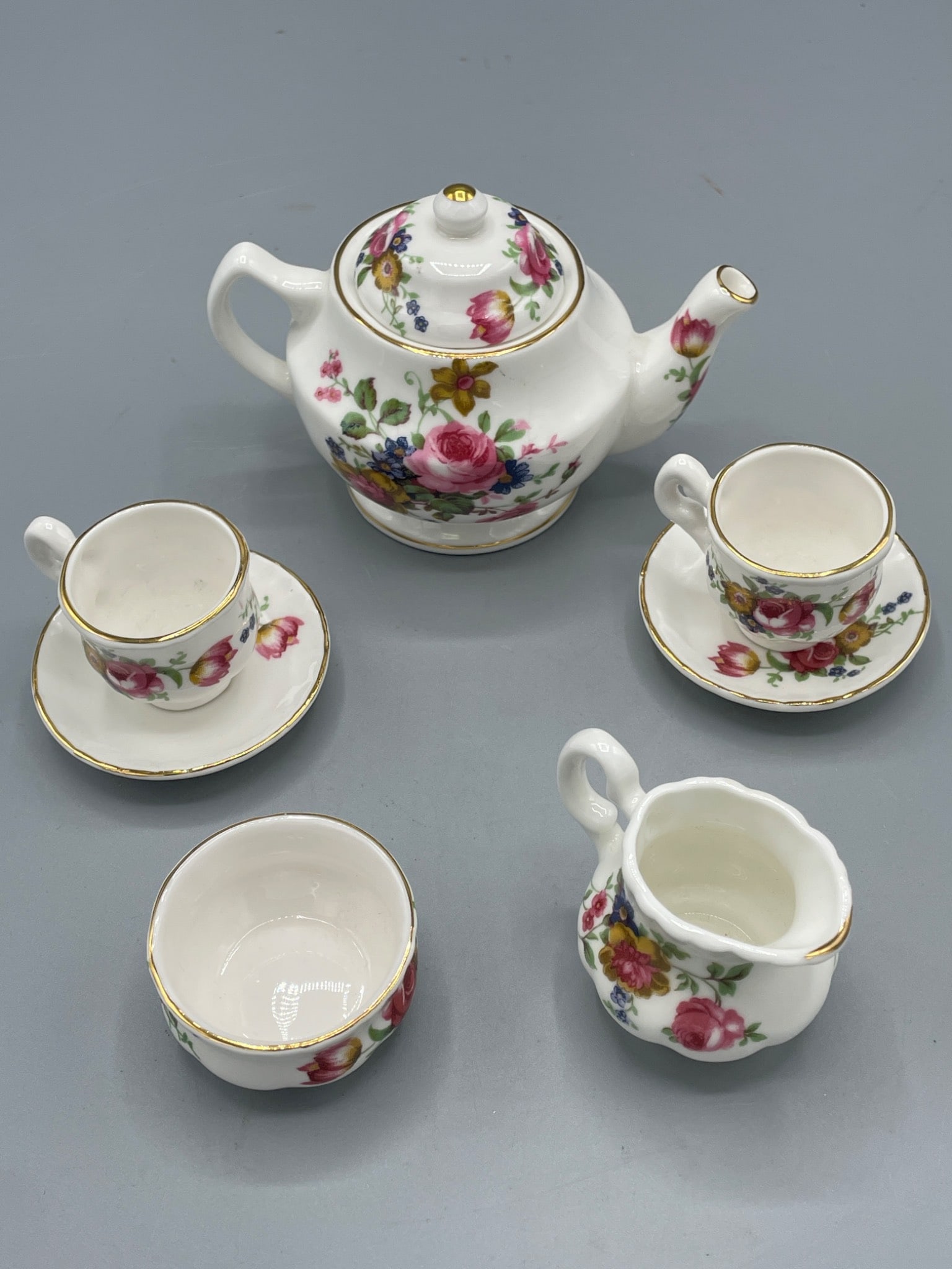 Norfolk China Fine Bone China Floral Tea Set, 5-Piece Collection - 2