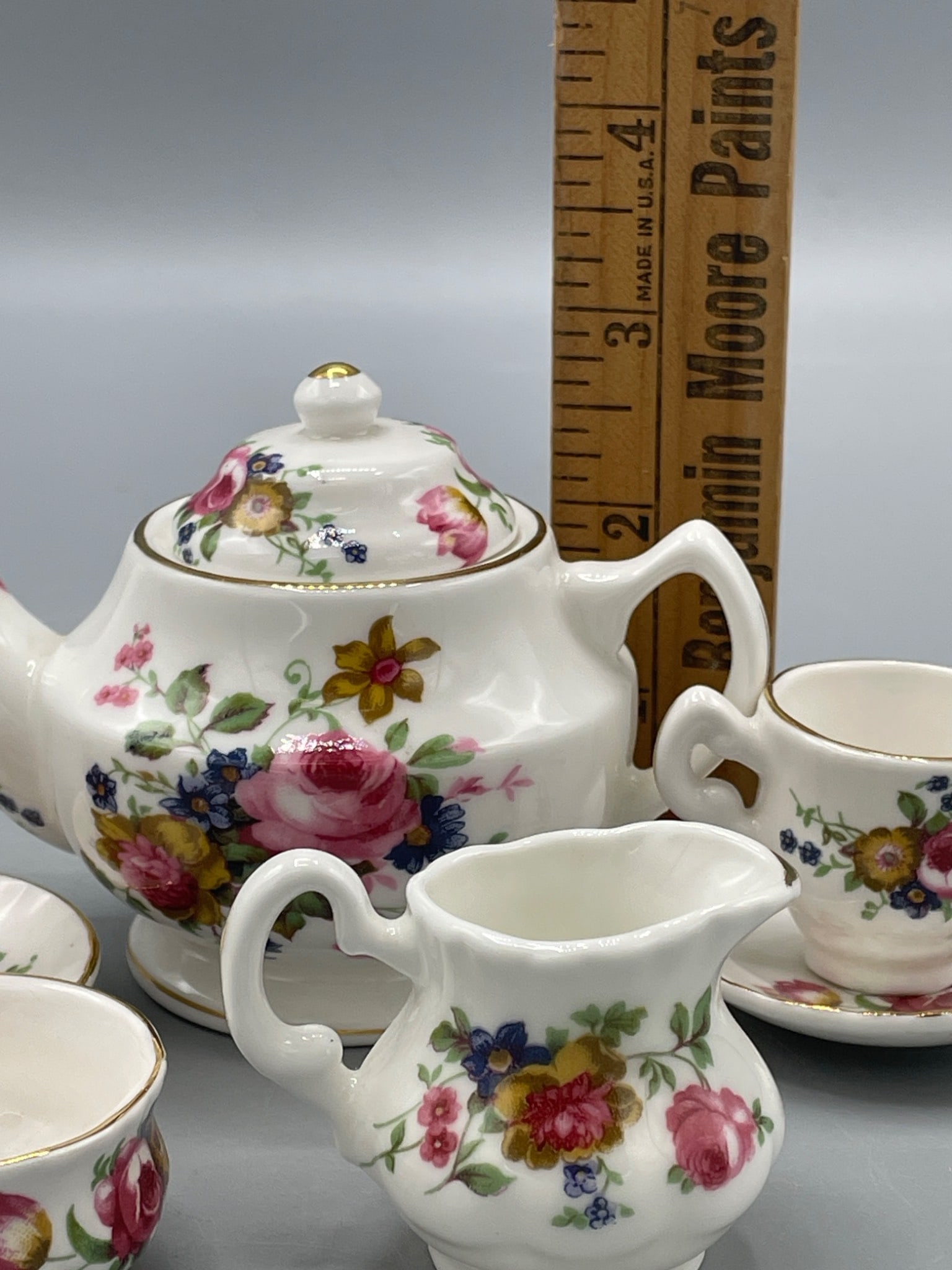 Norfolk China Fine Bone China Floral Tea Set, 5-Piece Collection - 6