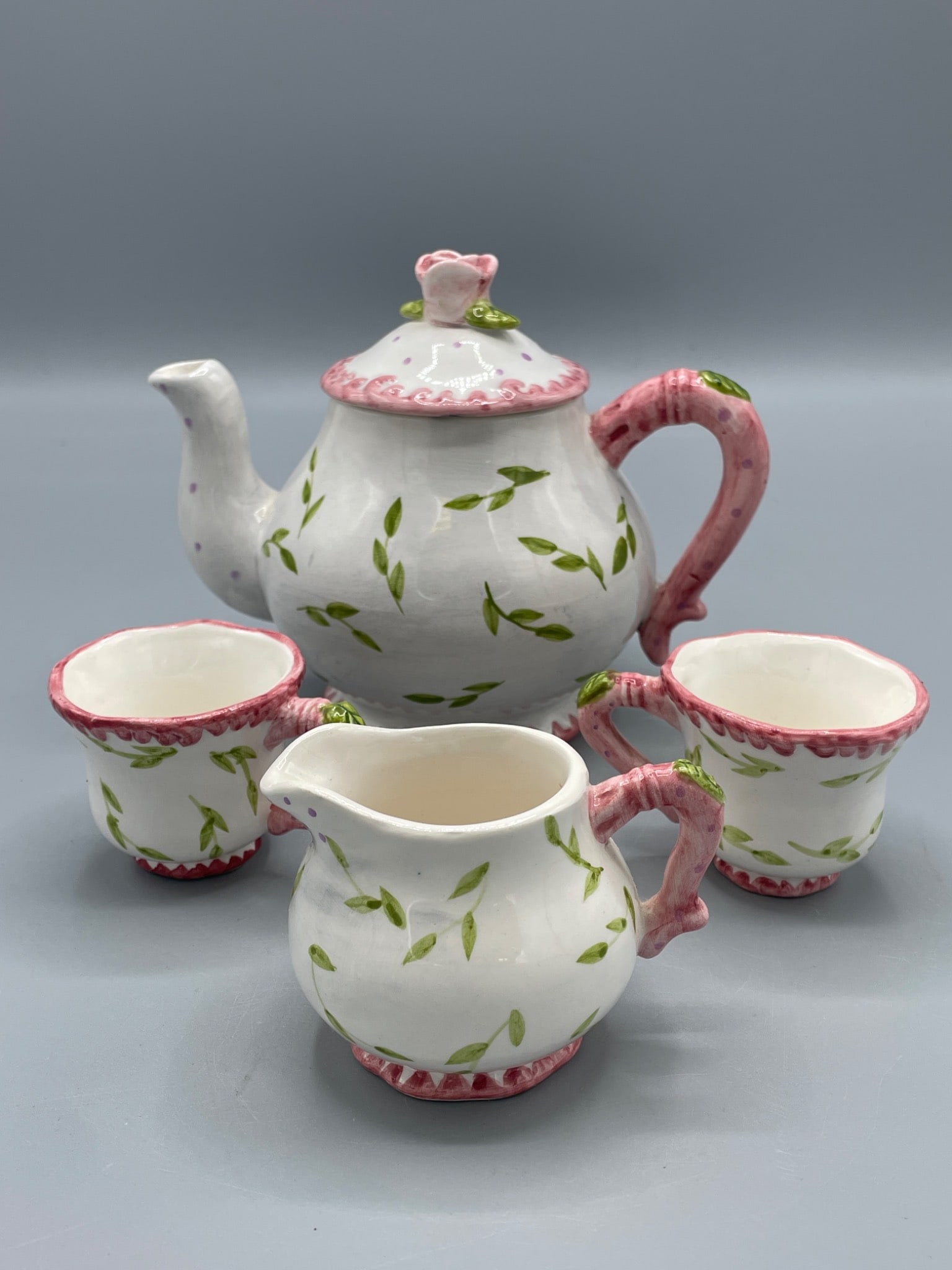 Hand-Painted Tea Set by Milson & Louis, Made in China - 2