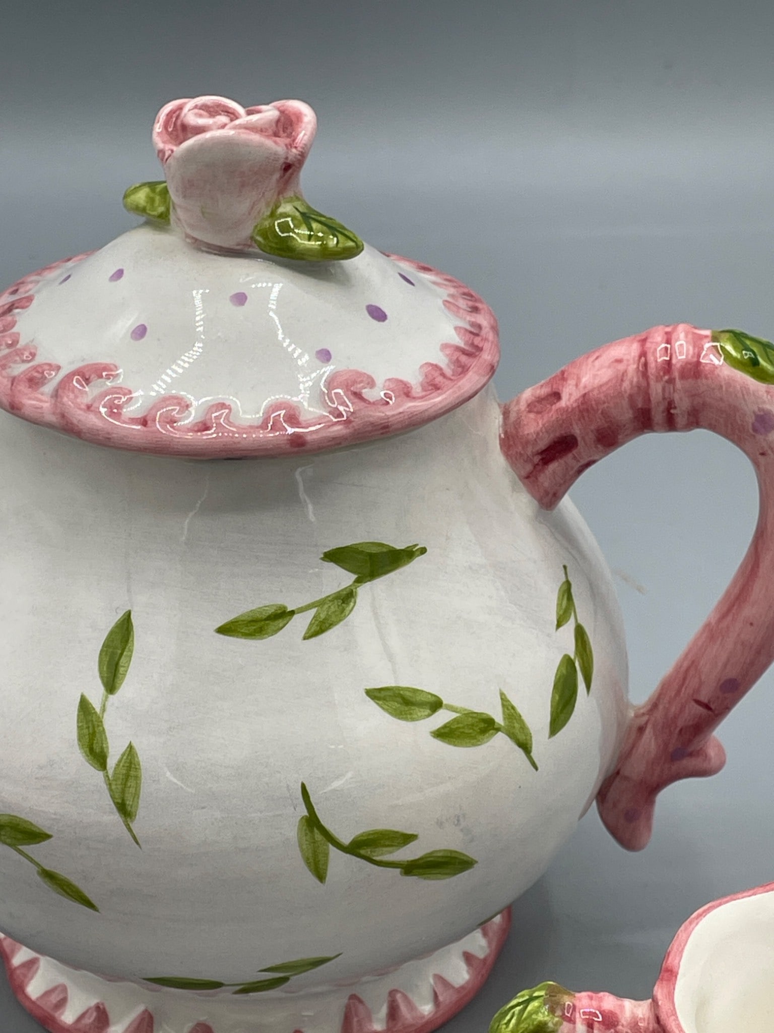 Hand-Painted Tea Set by Milson & Louis, Made in China - 3