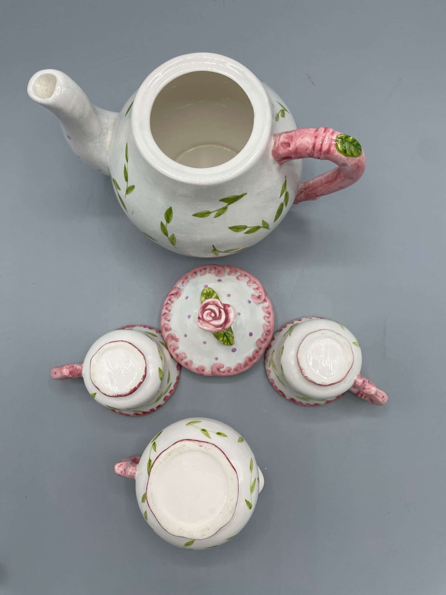 Hand-Painted Tea Set by Milson & Louis, Made in China - 4