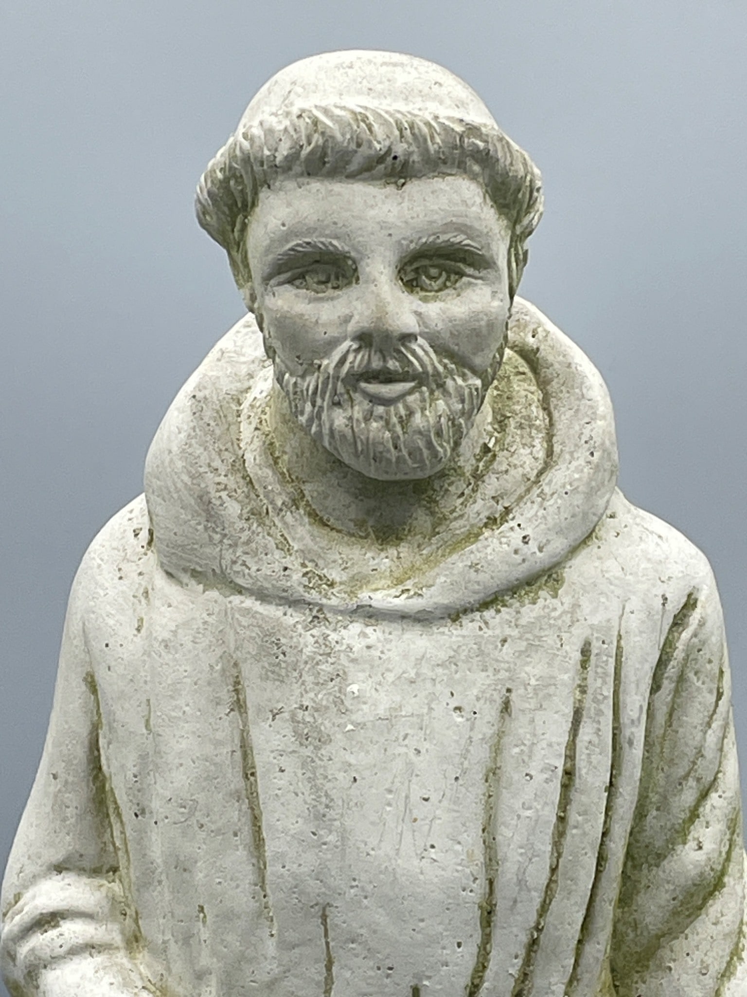 Solid Concrete Statue of Saint with Animal, Approx. 16 Inches Tall - 2