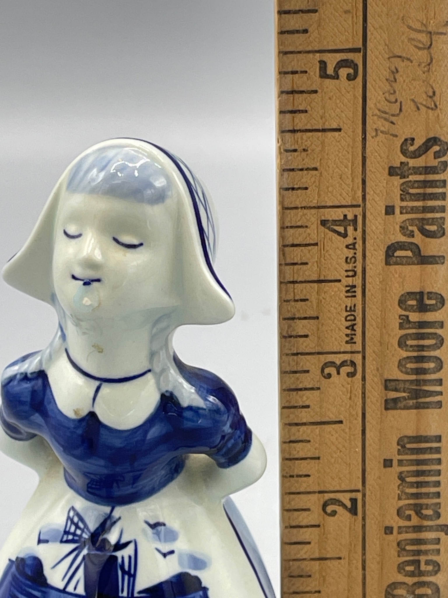 Hand-Painted Ceramic Dutch Girl Figurine with Windmill Design, Approx. 4.25 Inches Tall - 5