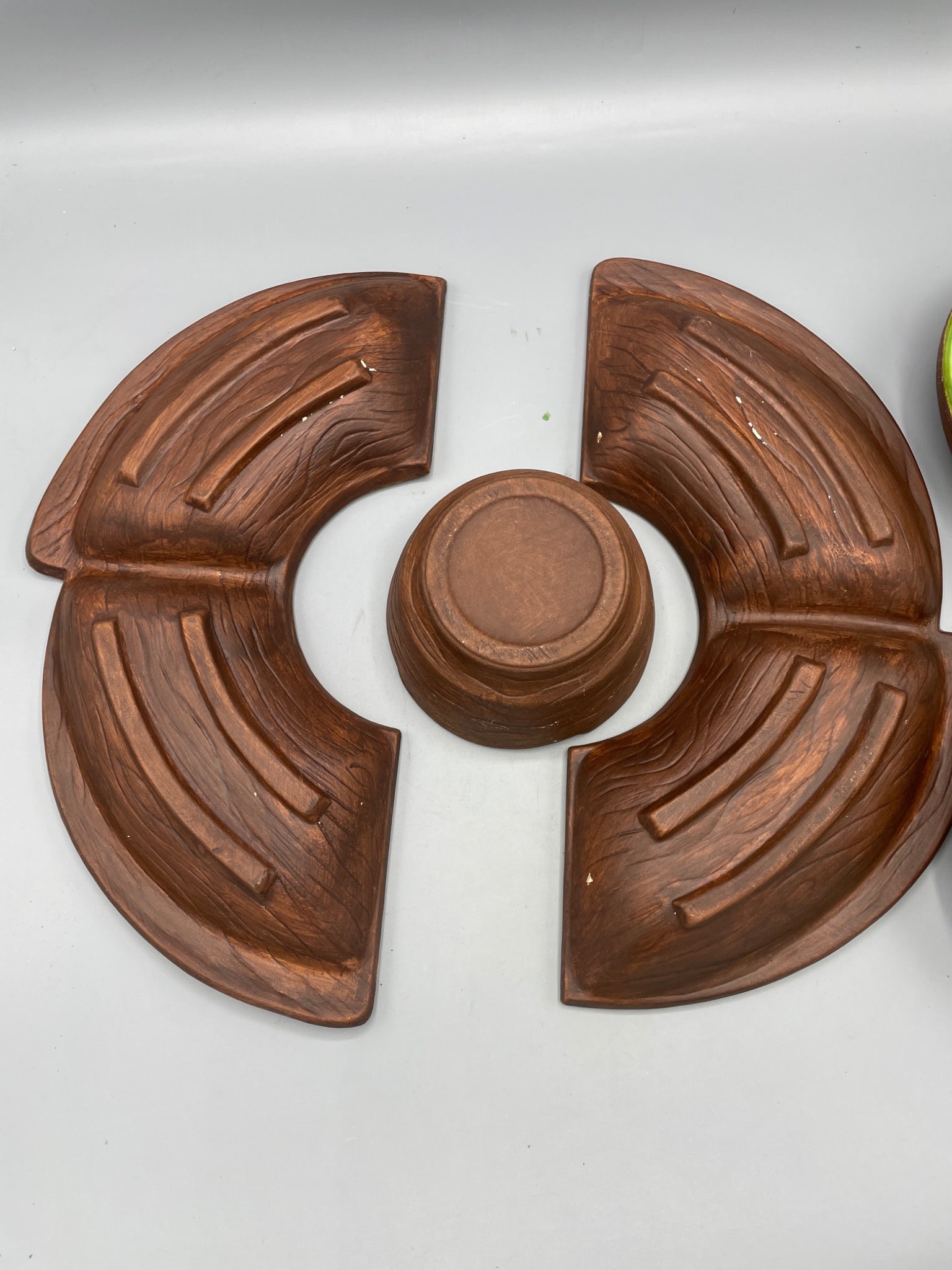5-Piece Ceramic and Wood Lazy Susan Set by Goya, USA - 4