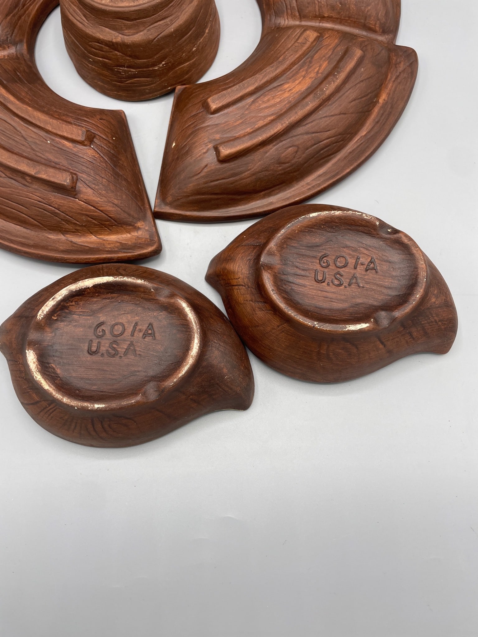5-Piece Ceramic and Wood Lazy Susan Set by Goya, USA - 5