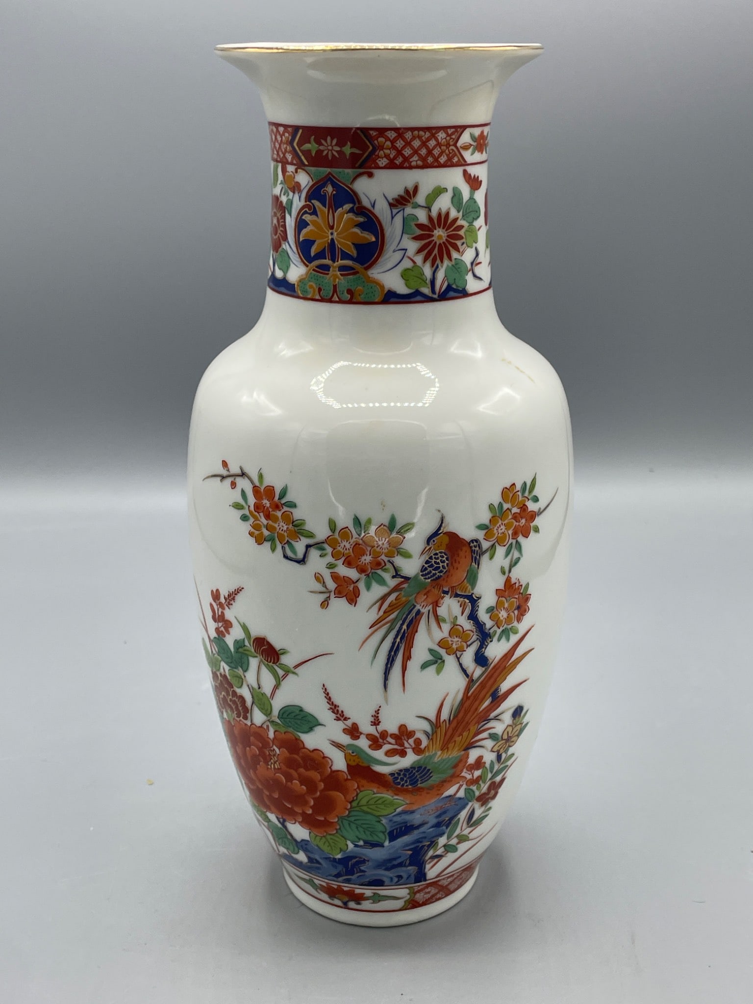 Shogun Dynasty Ceramic Vase With Bird and Floral Motif, Approx. 10 Inches Tall (1 of 7)