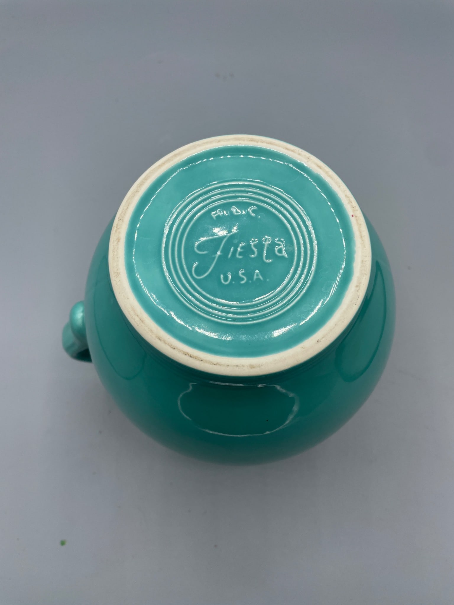 HLC Fiesta USA Ceramic Disc Pitcher in Turquoise - 4