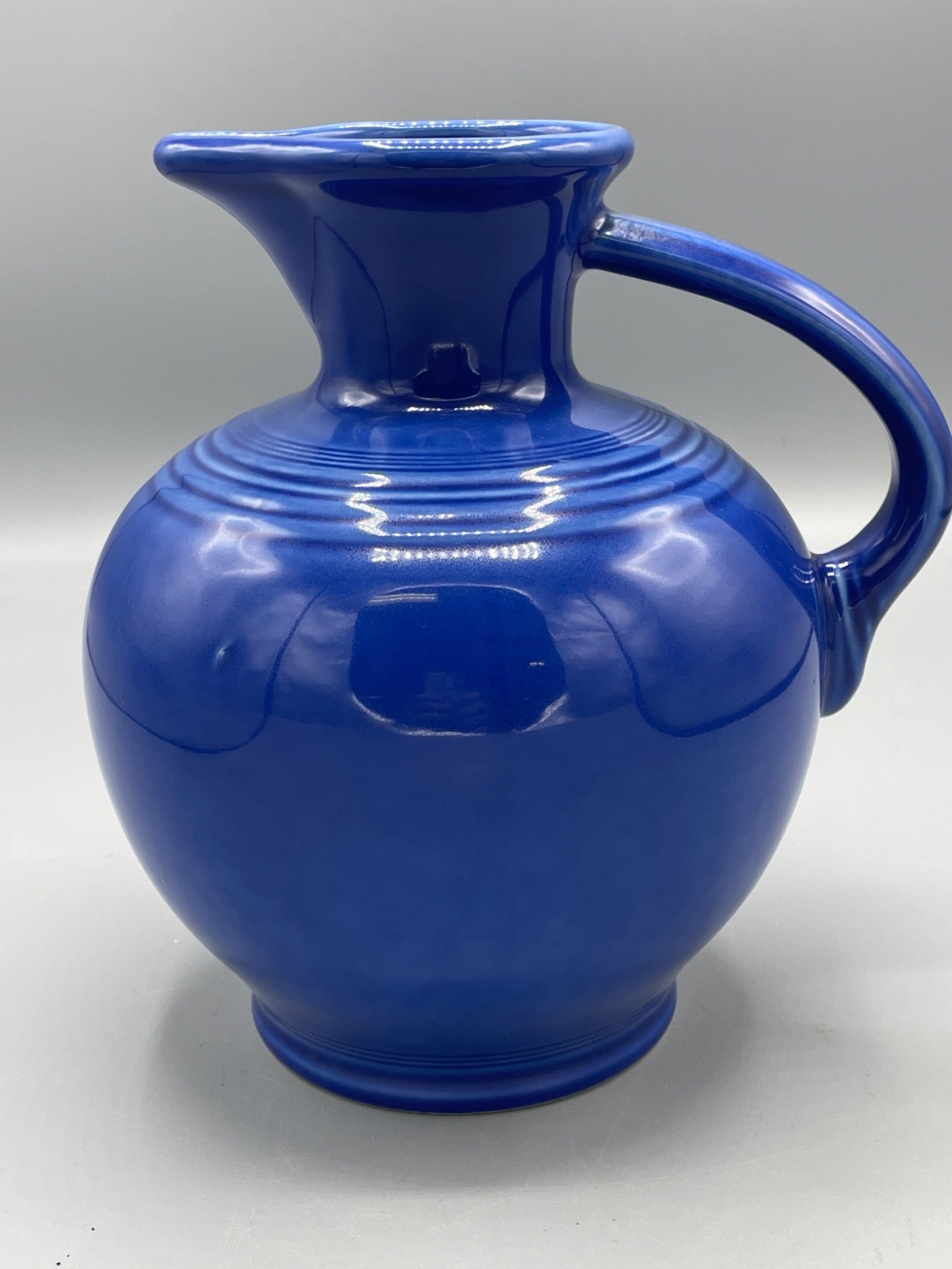 HLC Fiesta Blue Ceramic Pitcher with Embossed Marking - 2