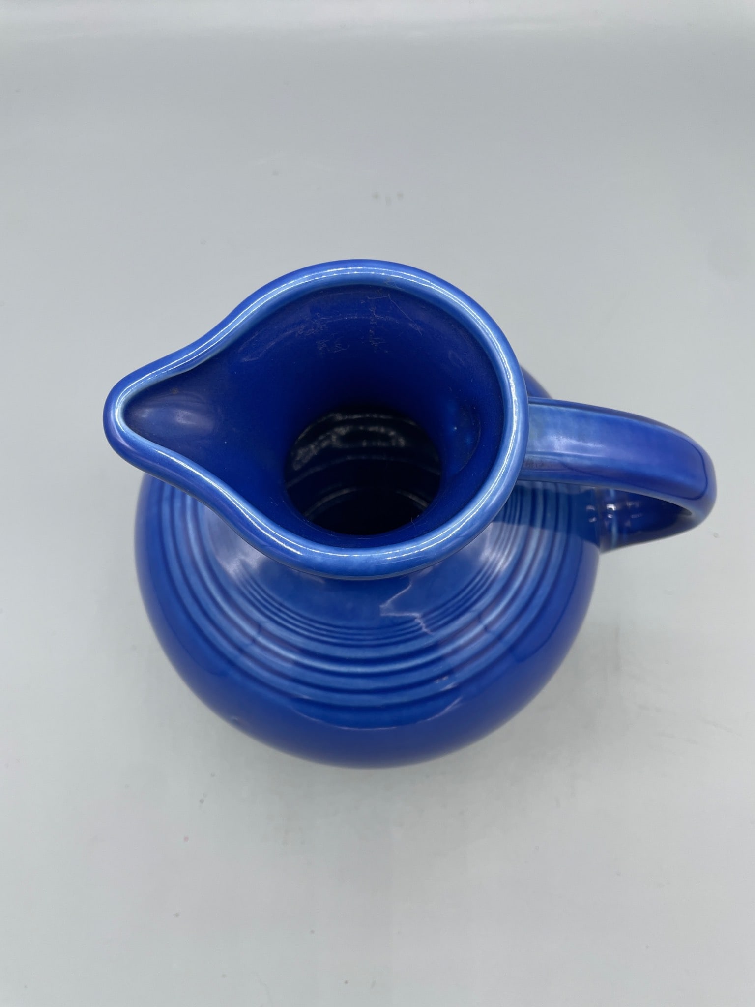 HLC Fiesta Blue Ceramic Pitcher with Embossed Marking - 3