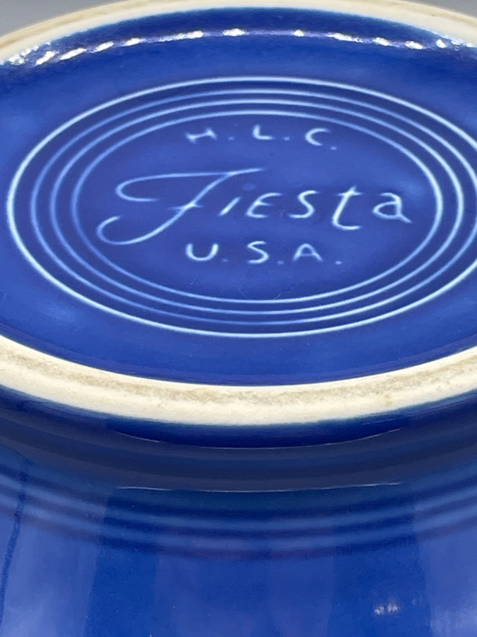HLC Fiesta Blue Ceramic Pitcher with Embossed Marking - 5